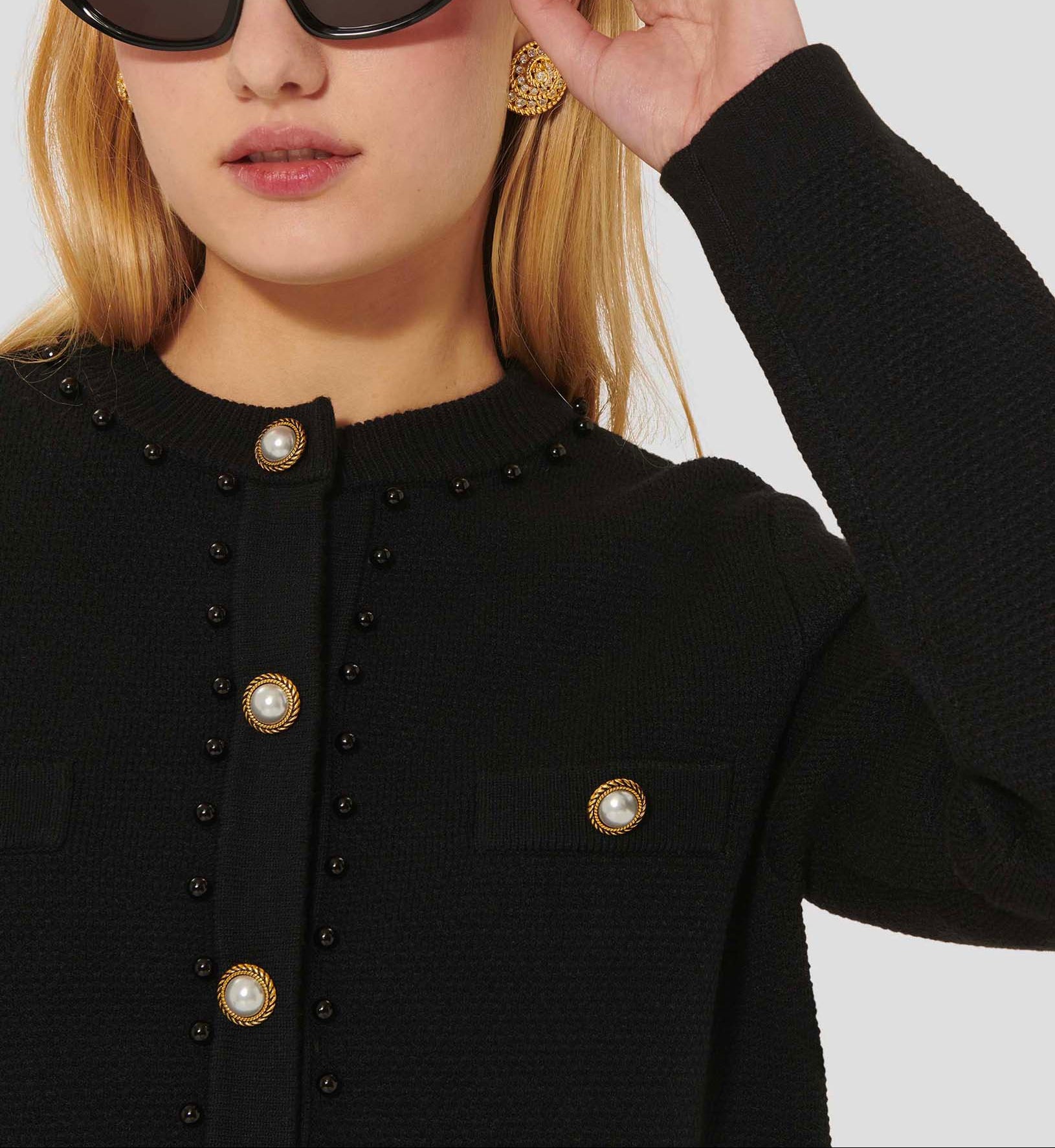 Gilet noir en maille Guetty Faume - seconde main