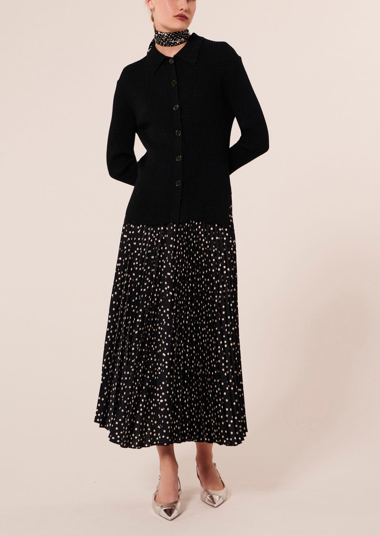 Cardigan Glossie noir en laine et lurex Faume - seconde main