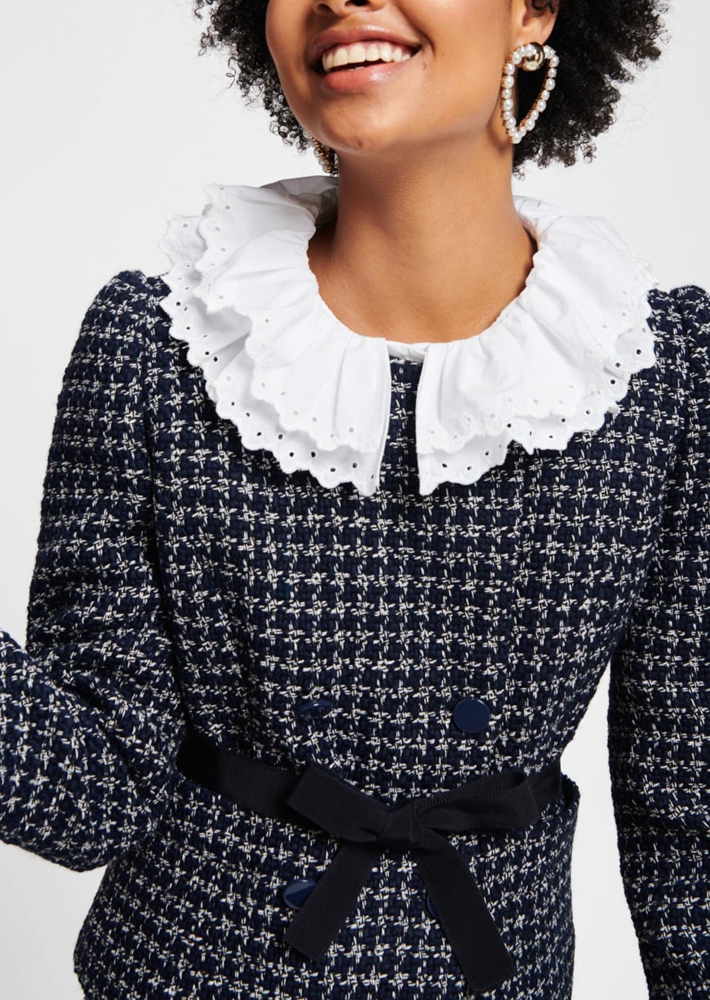 Veste bleu nuit en tweed Faume - seconde main