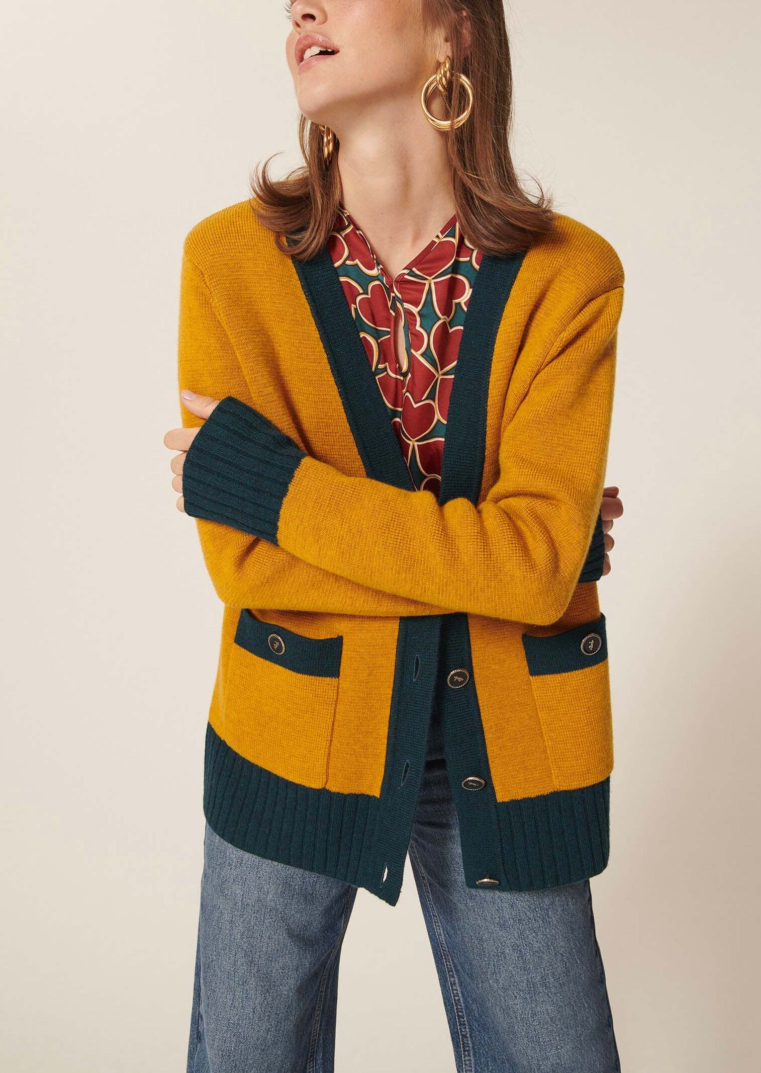 Gilet Gia jaune en laine Faume - seconde main