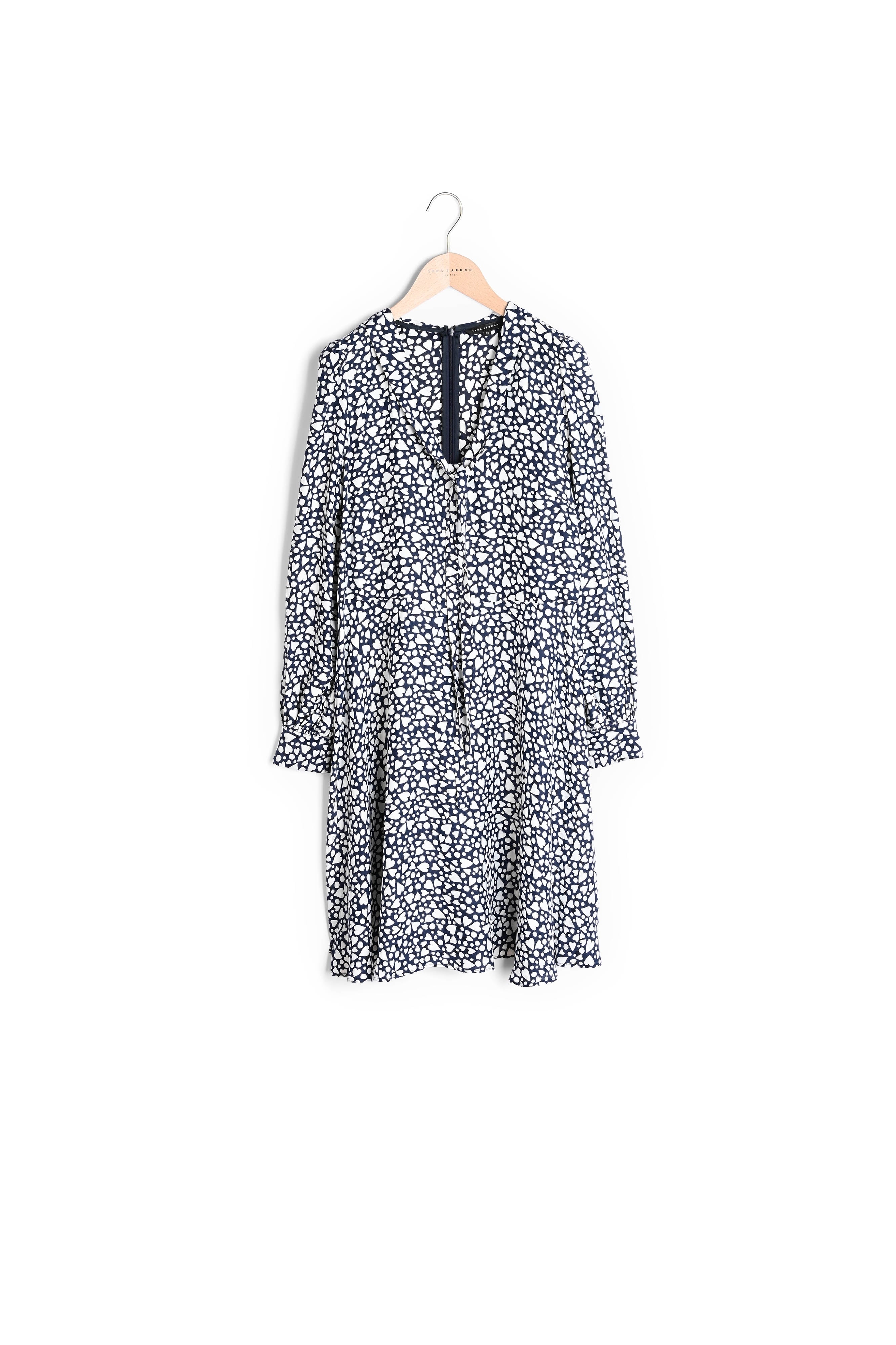 Robe Ryjazz bleu nuit imprimé coeurs Faume - seconde main