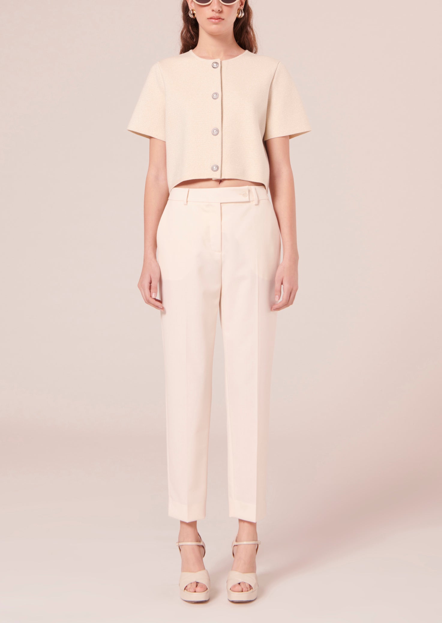 Gilet Glitter doré en maille compacte et lurex Faume - seconde main