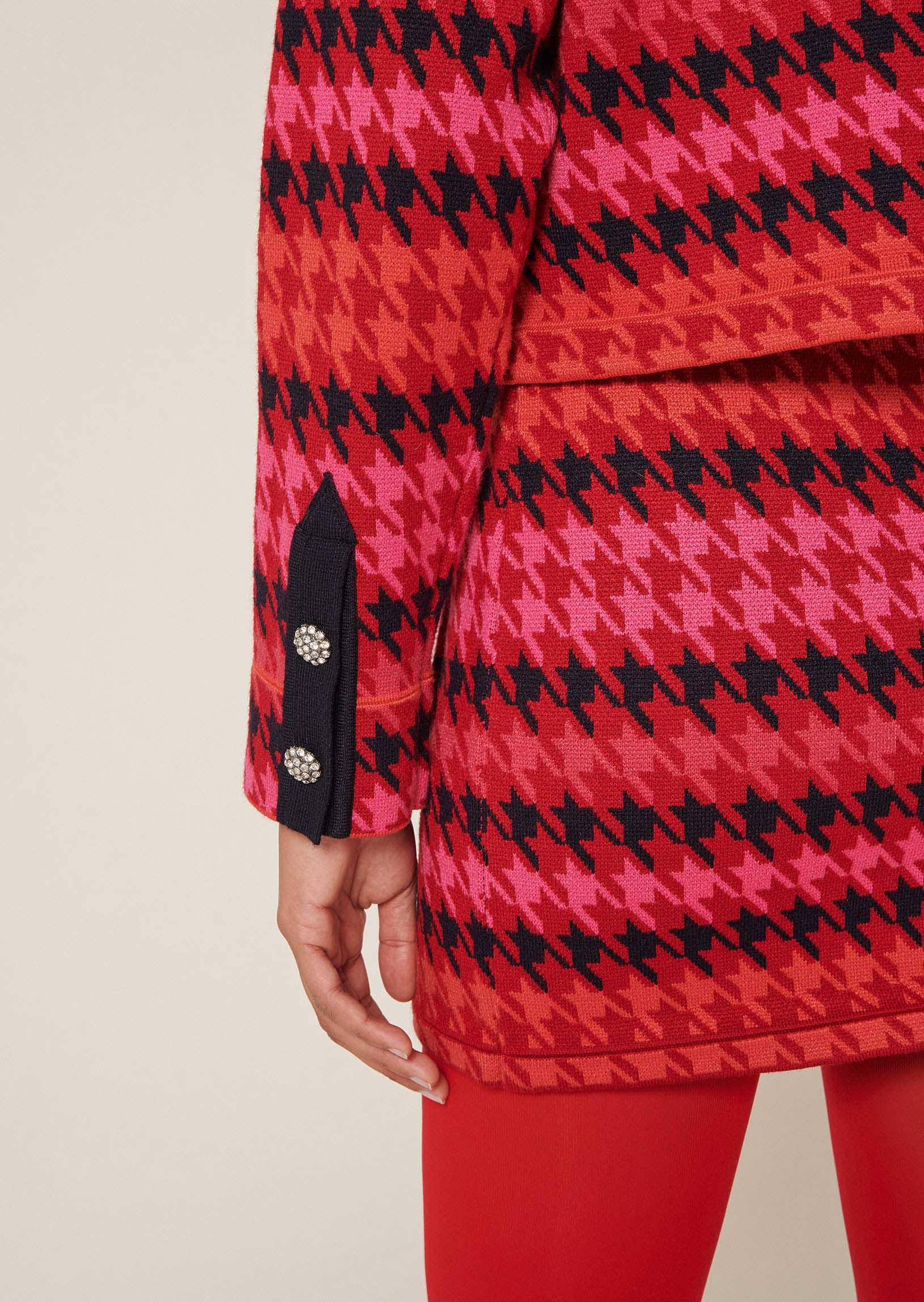 Gilet Gala bordeaux pied de poule Faume - seconde main