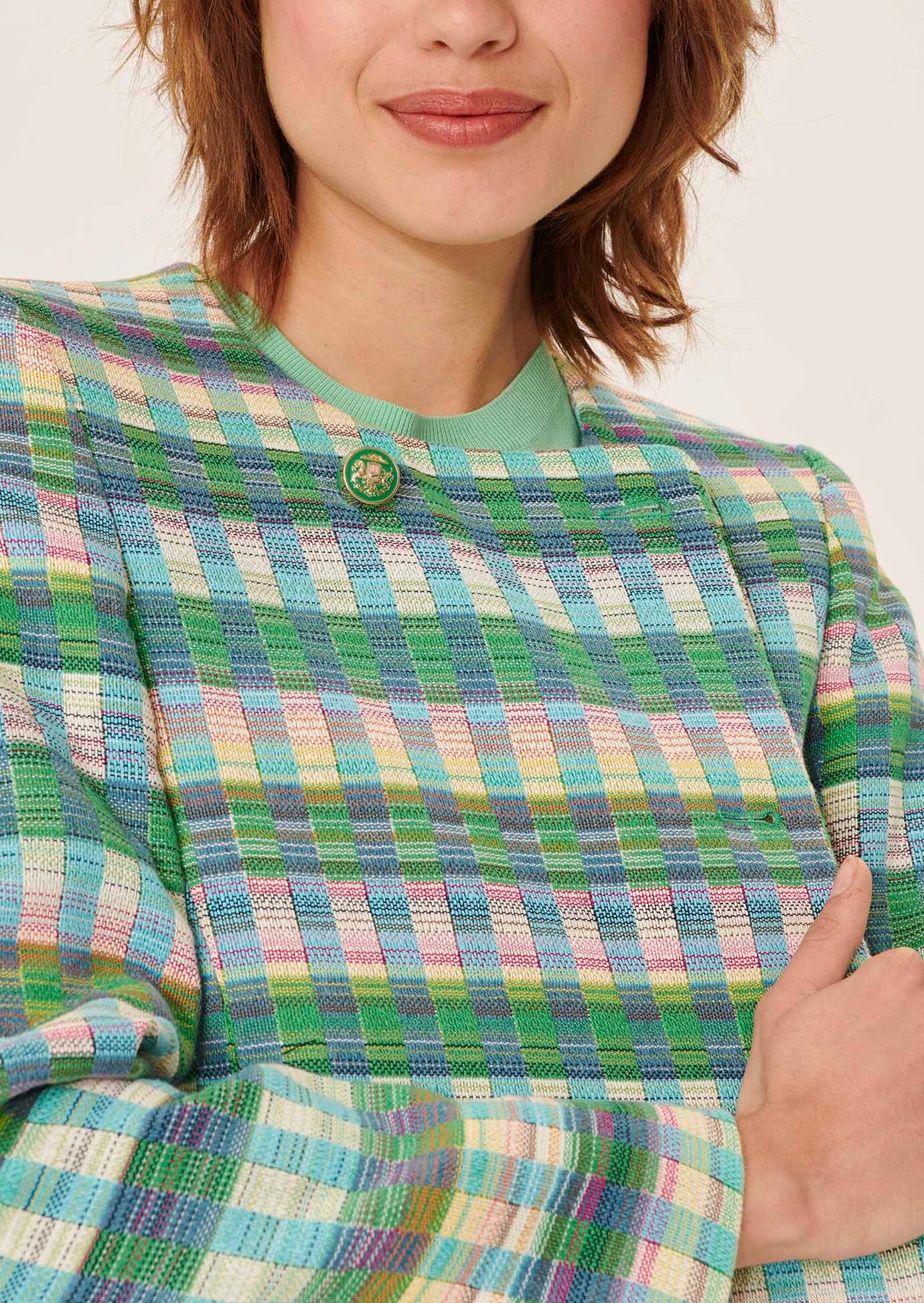 Manteau Maia vert en jacquard Faume - seconde main