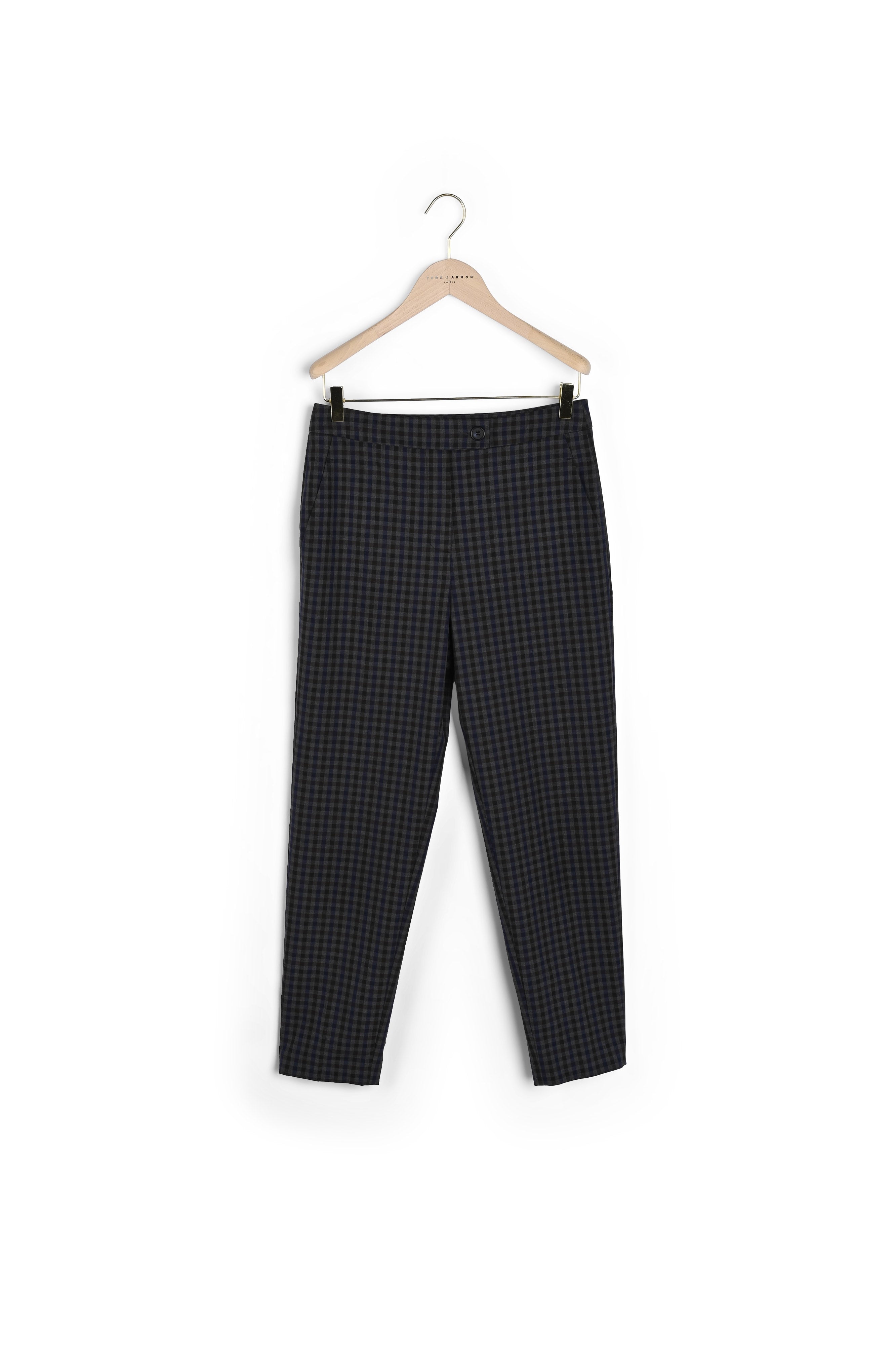 Pantalon gris en vichy Faume - seconde main