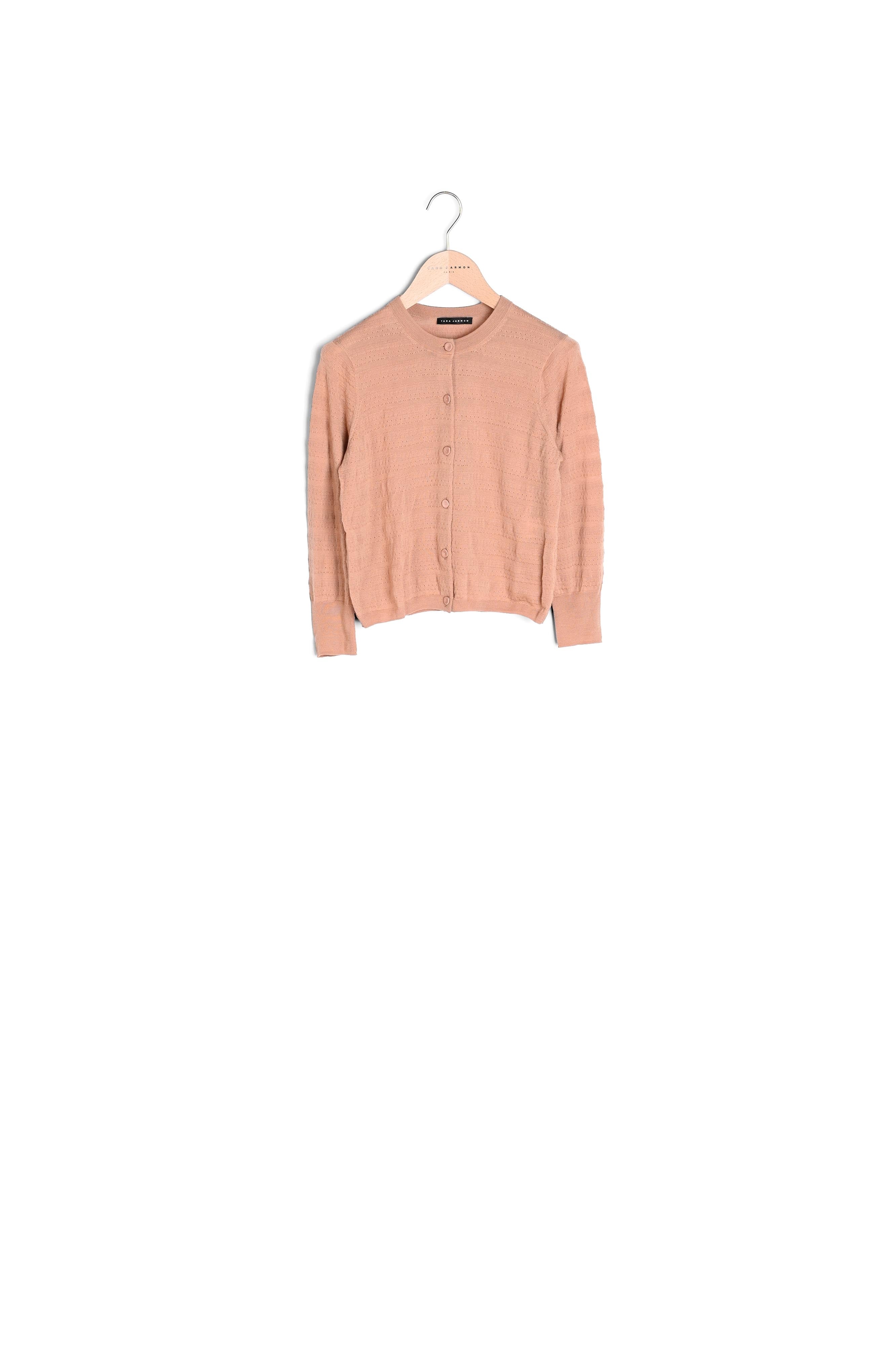 Gilet Gaspard beige en laine merinos extrafin Faume - seconde main