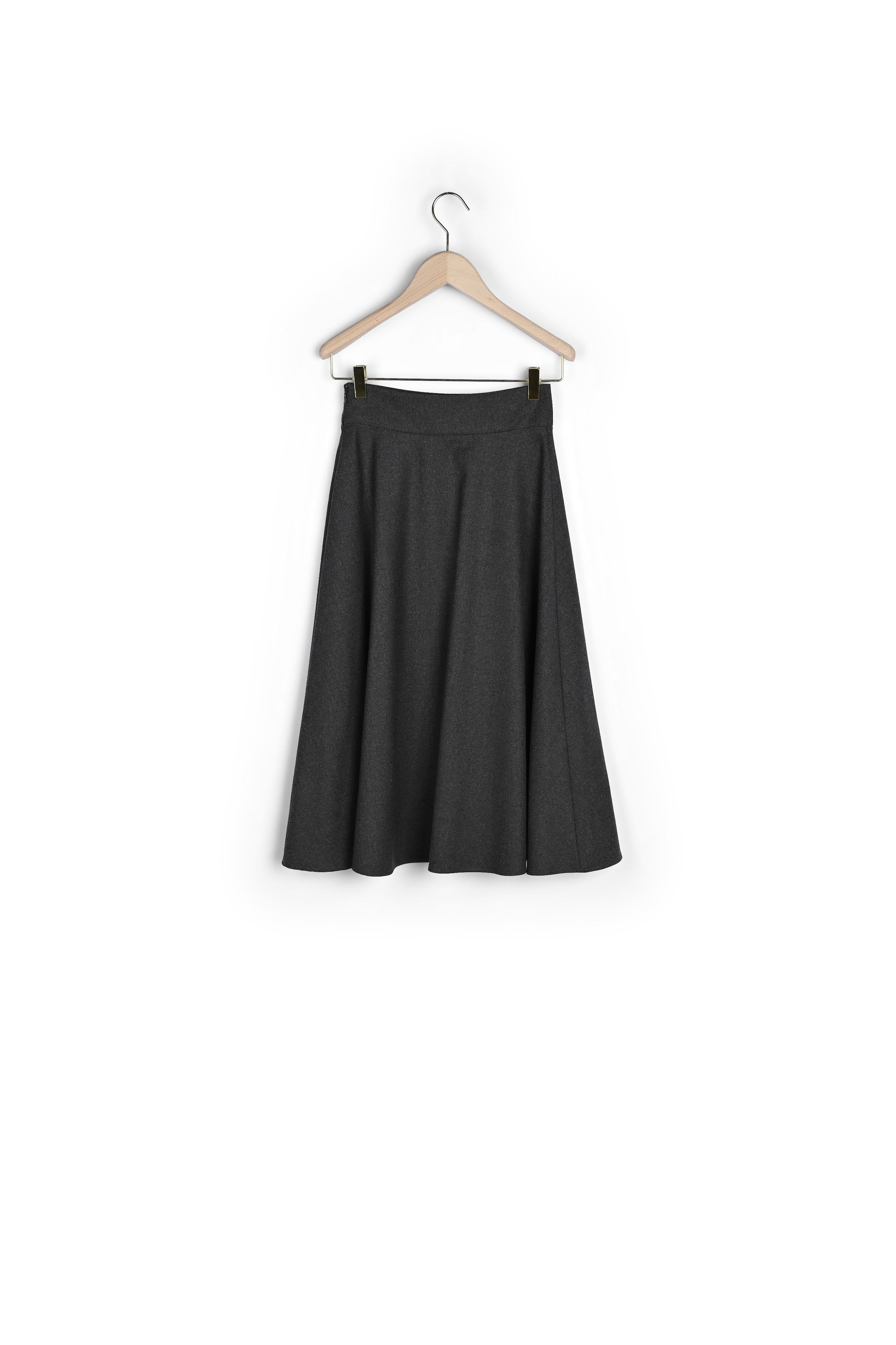 Jupe Jeanette gris foncé en flanelle Faume - seconde main