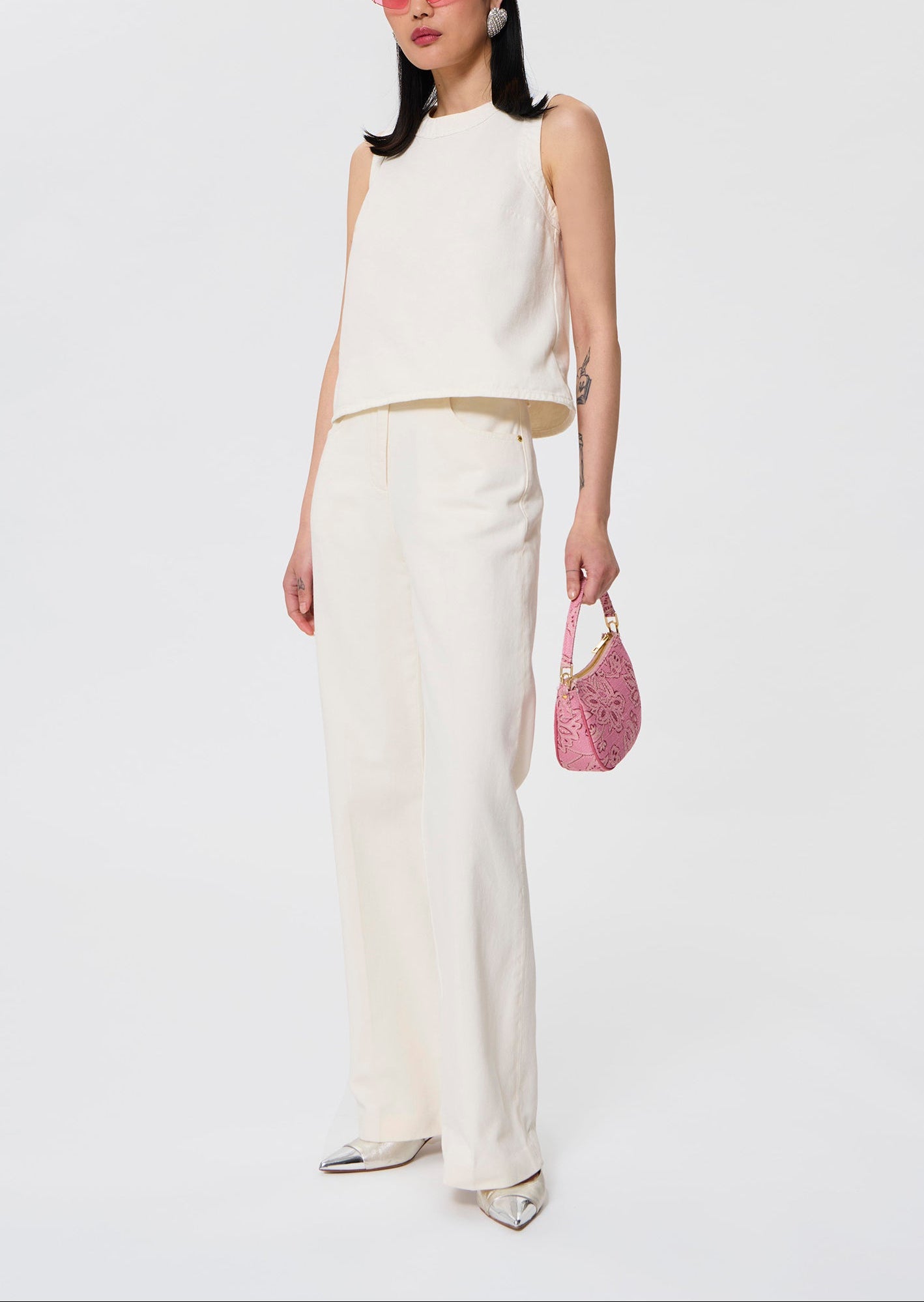 Top denim blanc Tokono Faume - seconde main