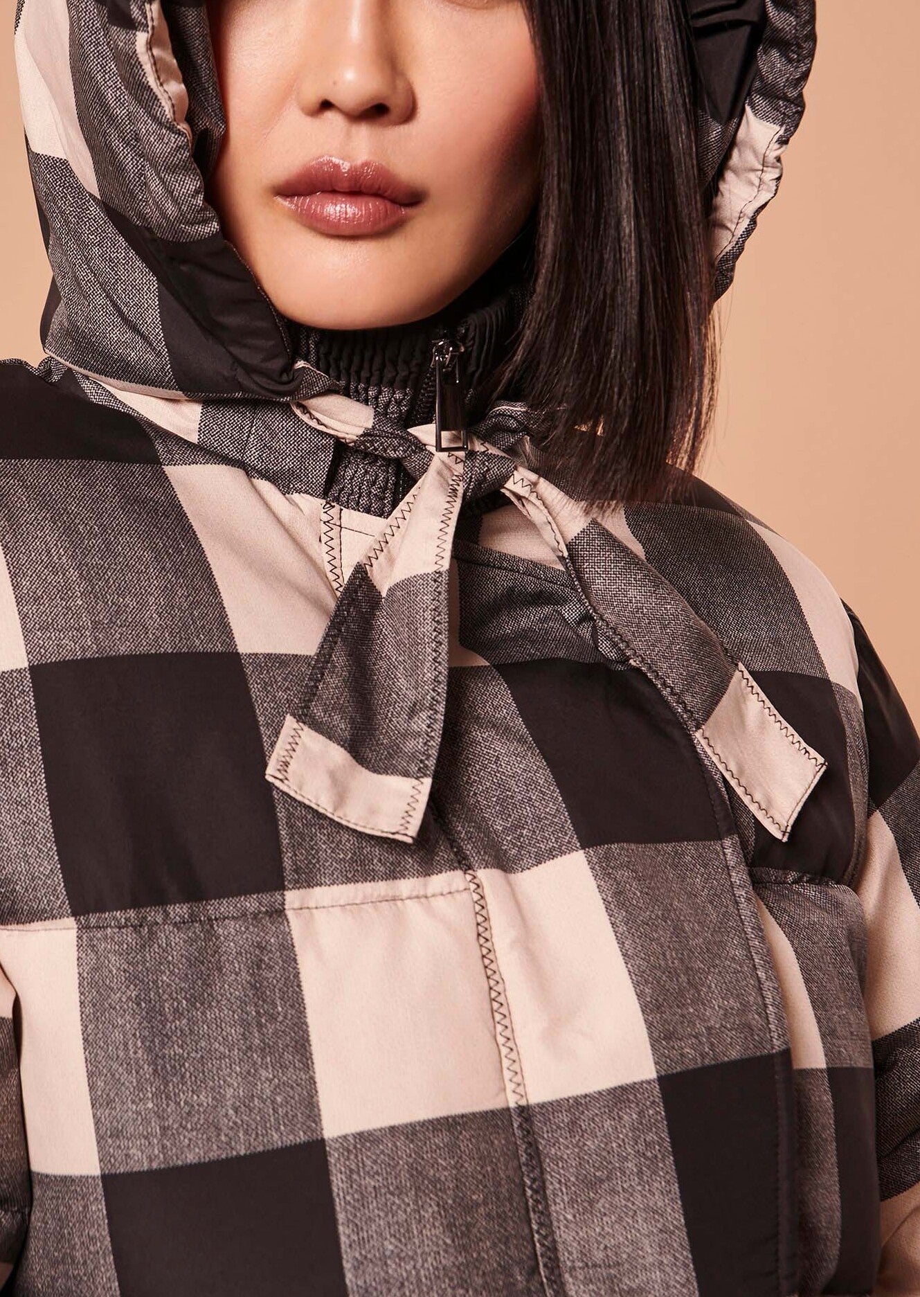 Doudoune Daphne noire en vichy matelassée Faume - seconde main