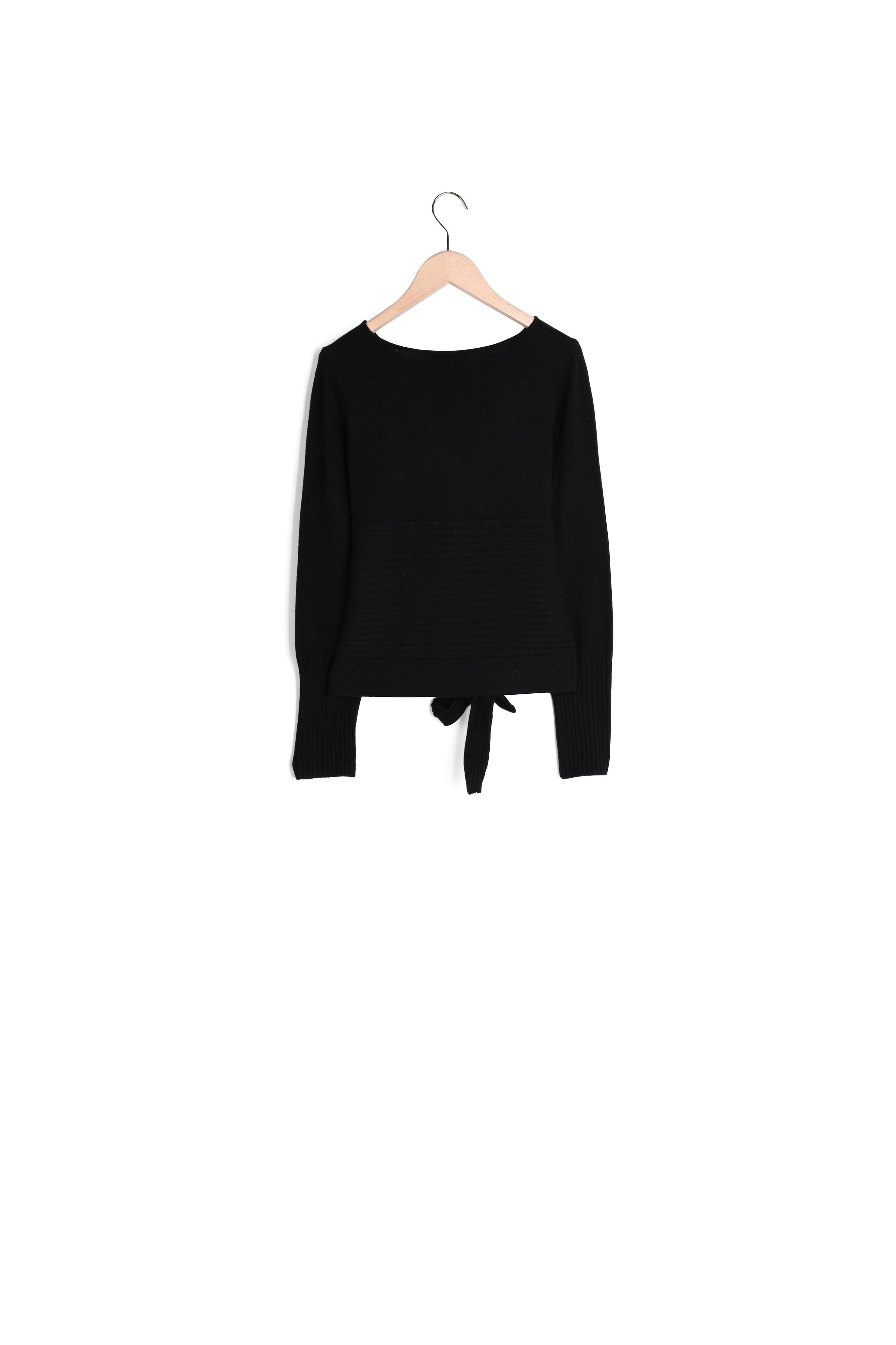 Pull Polydore noir en laine mérinos Faume - seconde main