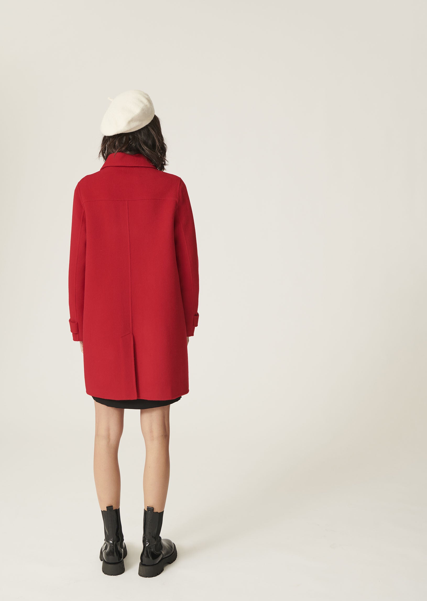 Manteau Melinda rouge en laine double face Faume - seconde main