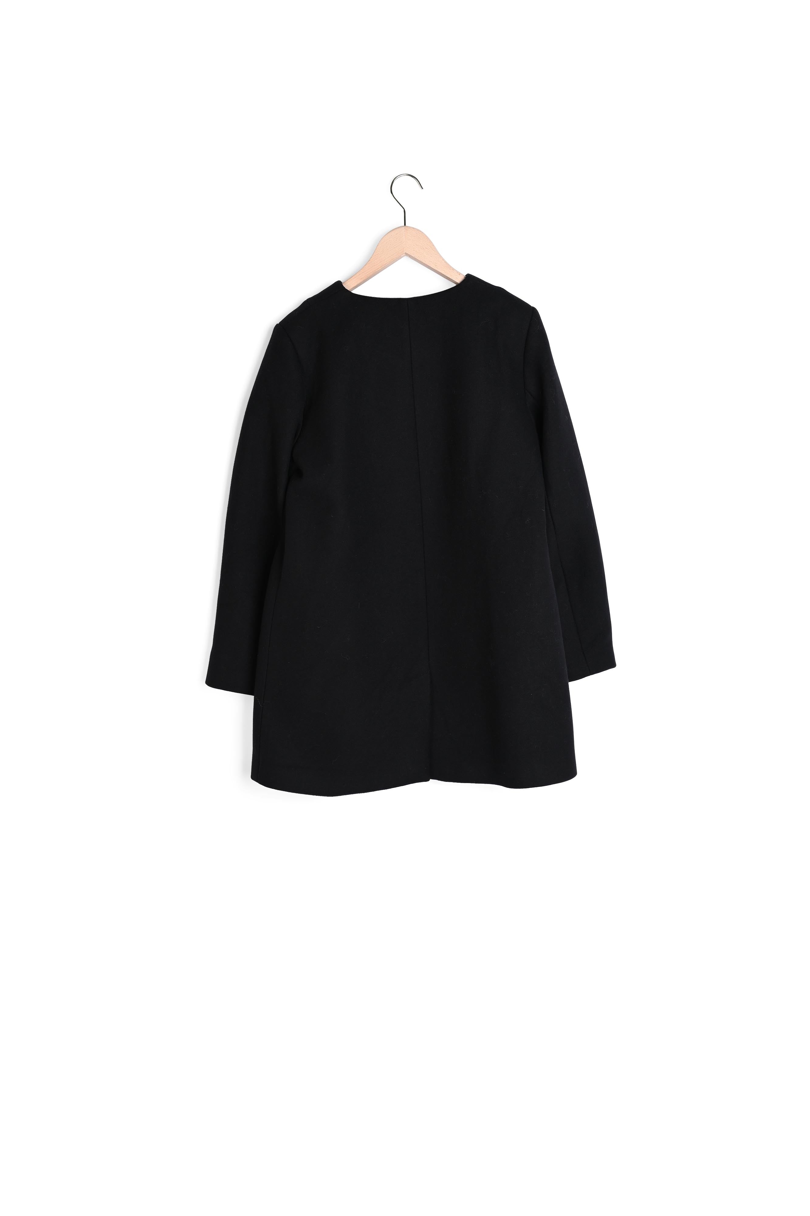 Manteau Mélanie identitaire noir en laine Faume - seconde main