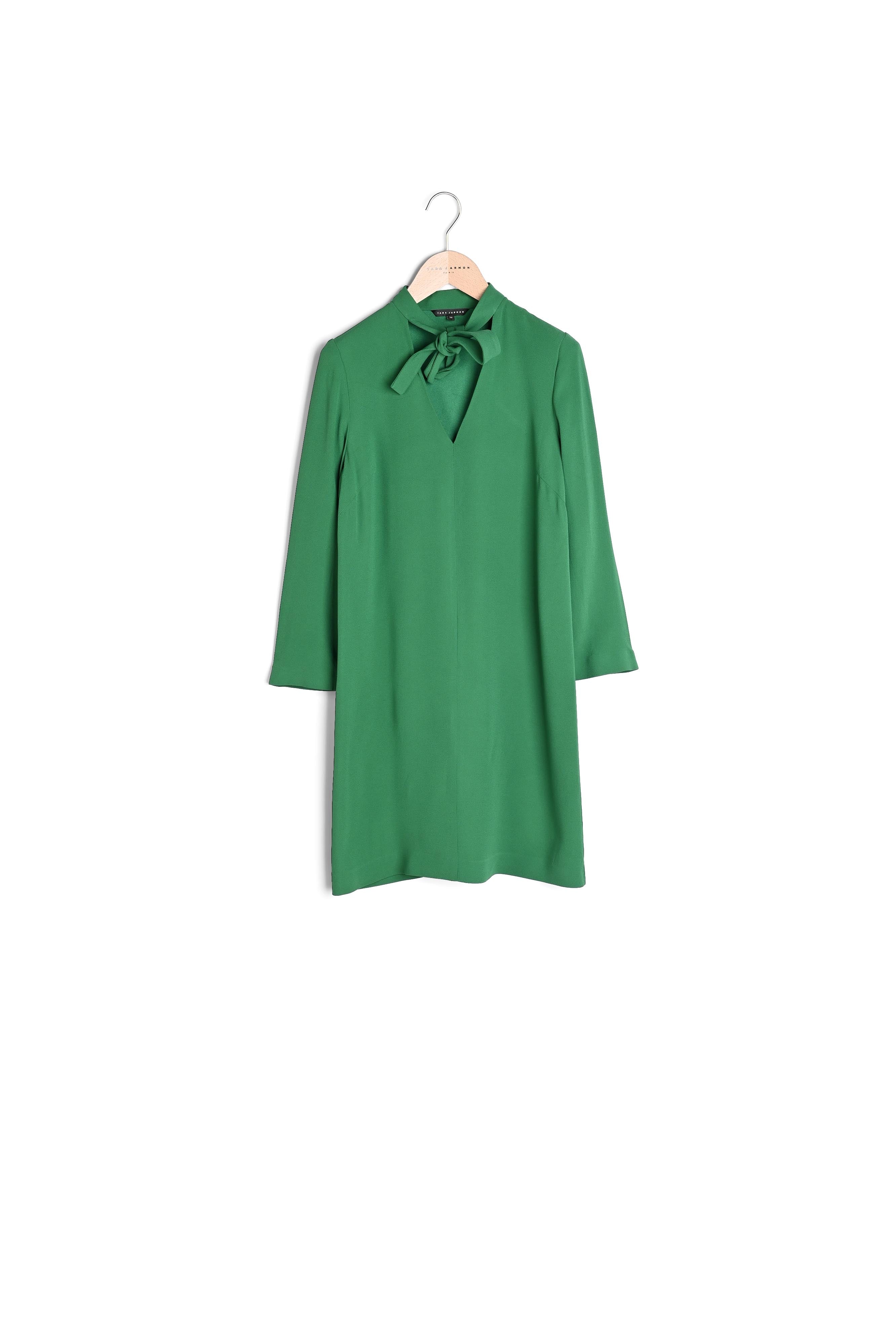 Robe housse Rayla émeraude en crêpe envers satin Faume - seconde main