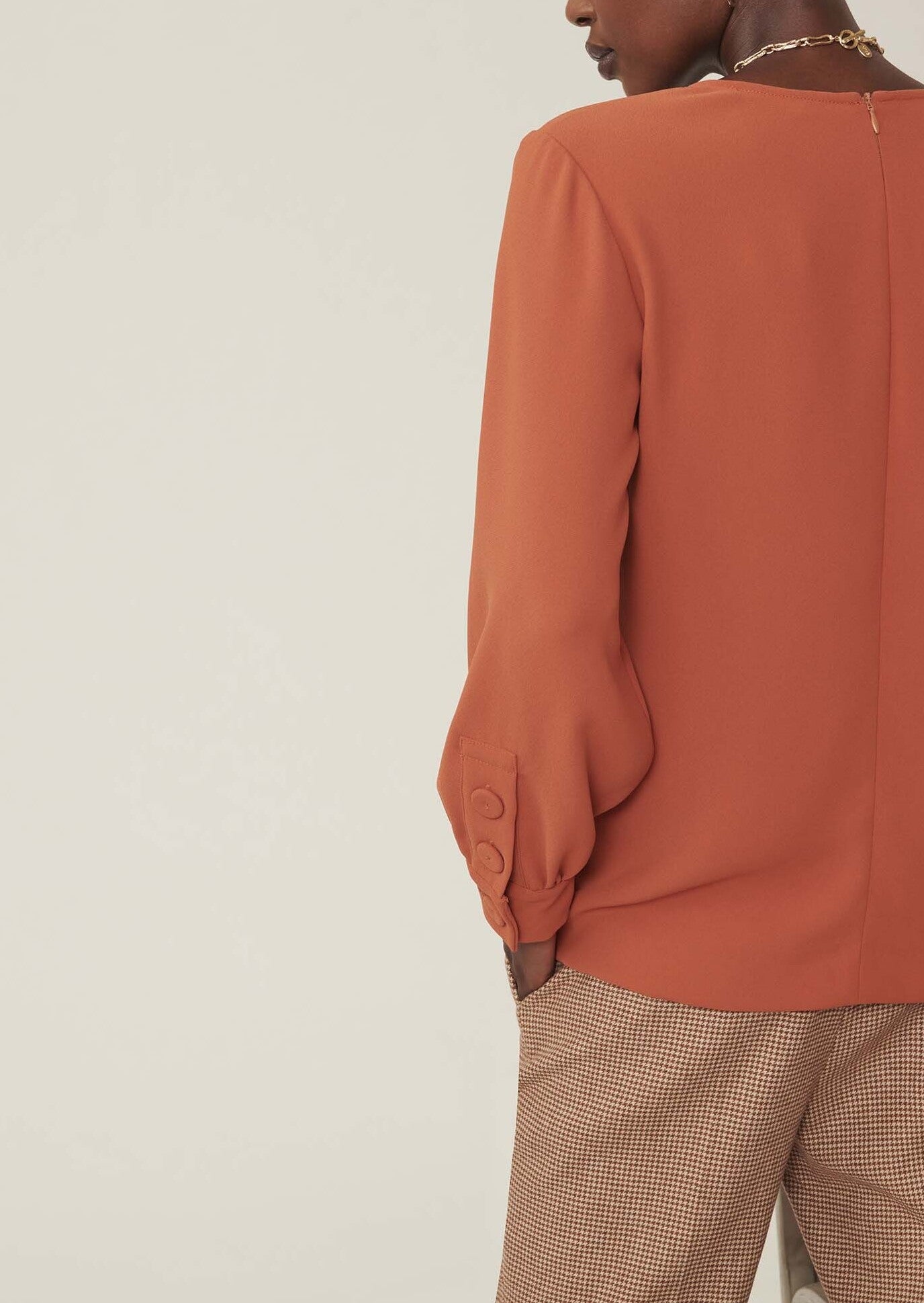 Blouse Taddeus orange en crêpe Faume - seconde main