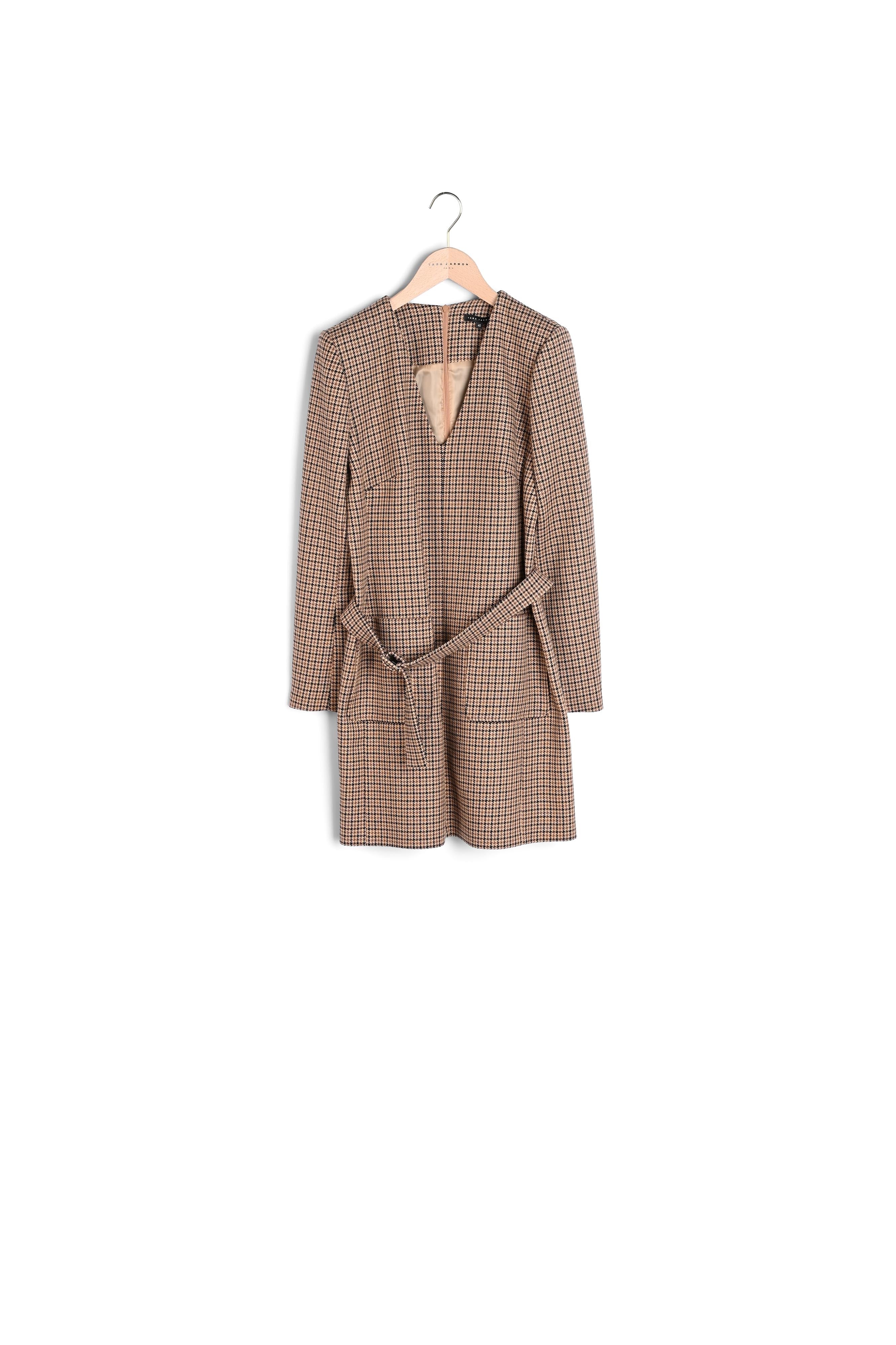 Robe Rubina en pied-de-coq sable Faume - seconde main
