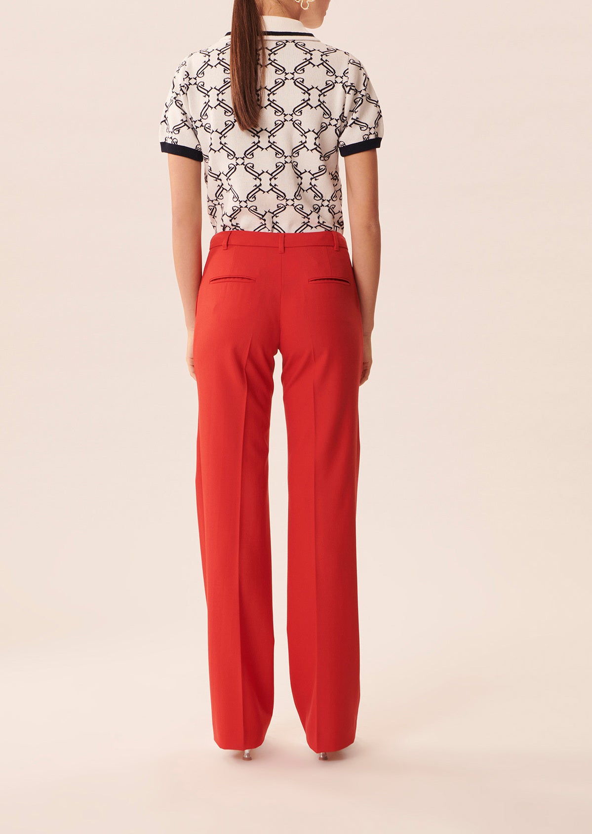 Pantalon Patti rouge en laine froide Faume - seconde main