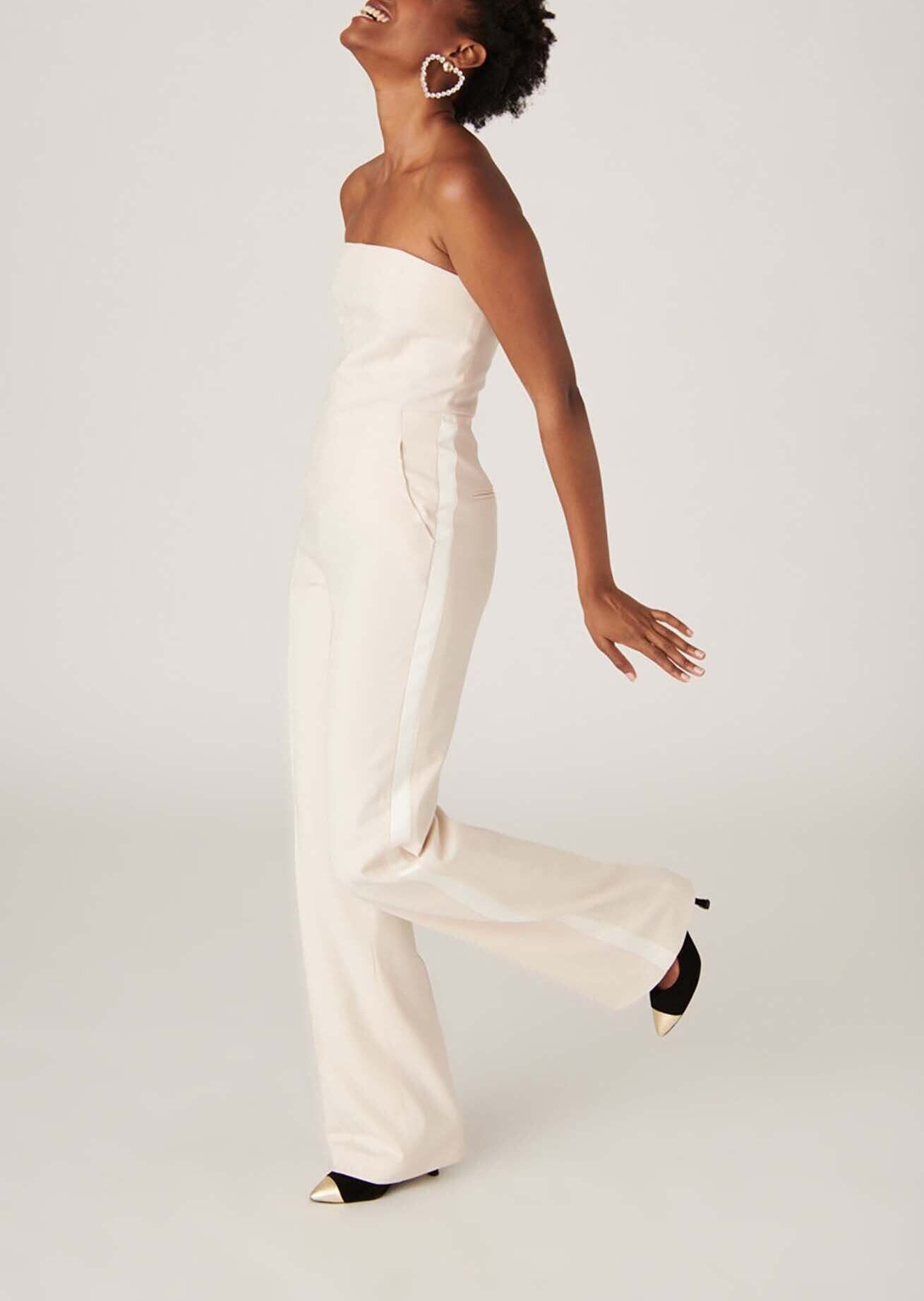 Combinaison bustier Perry écrue en laine froide Faume - seconde main