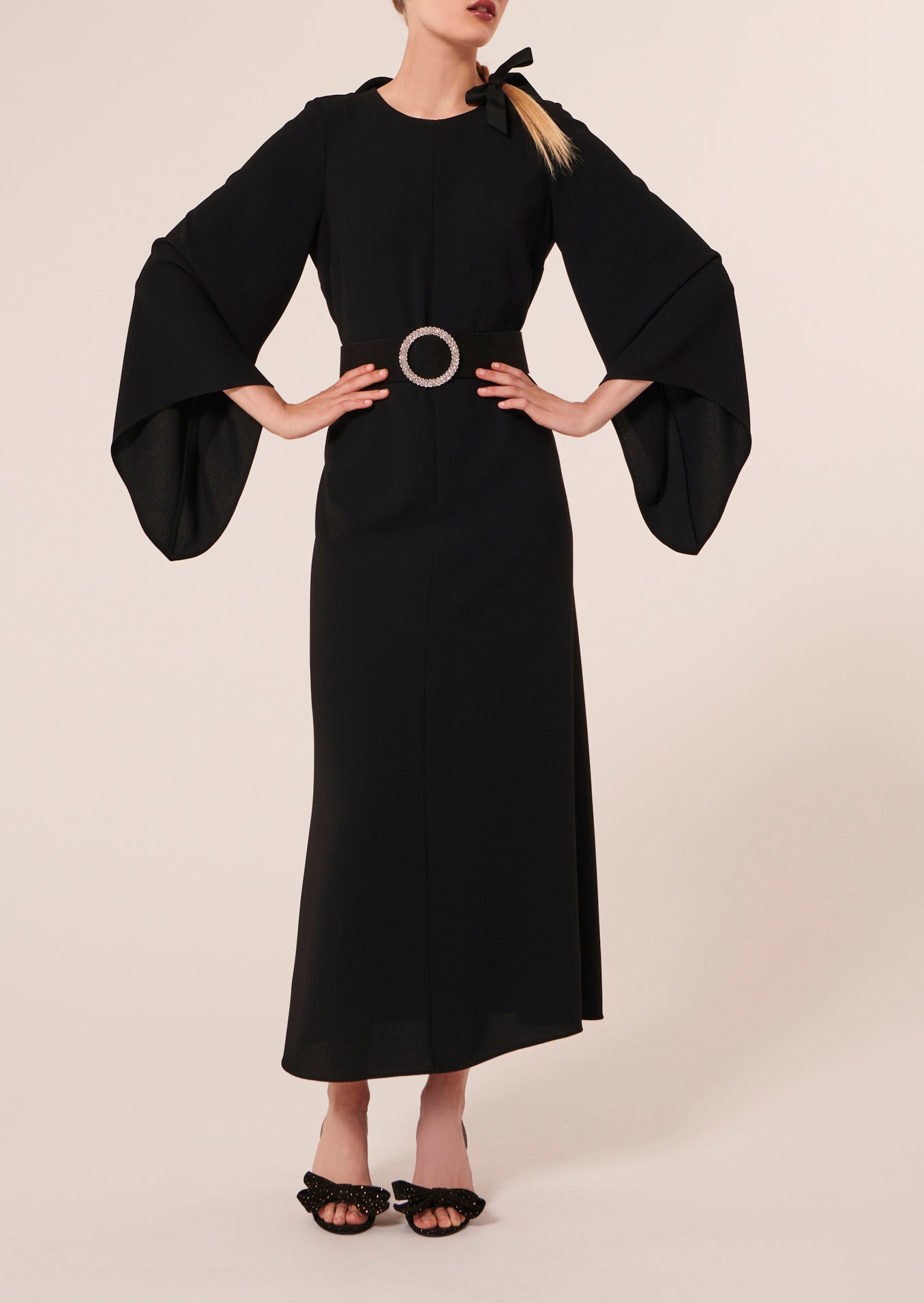 Robe Roxa noire en crêpe Faume - seconde main