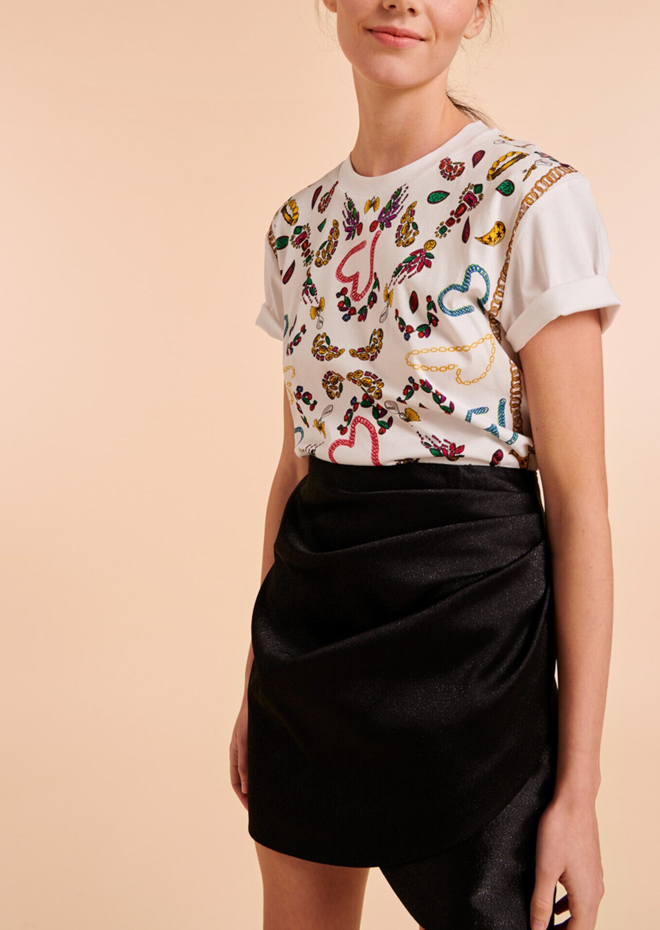 Jupe drapée Janette irisée noire Faume - seconde main