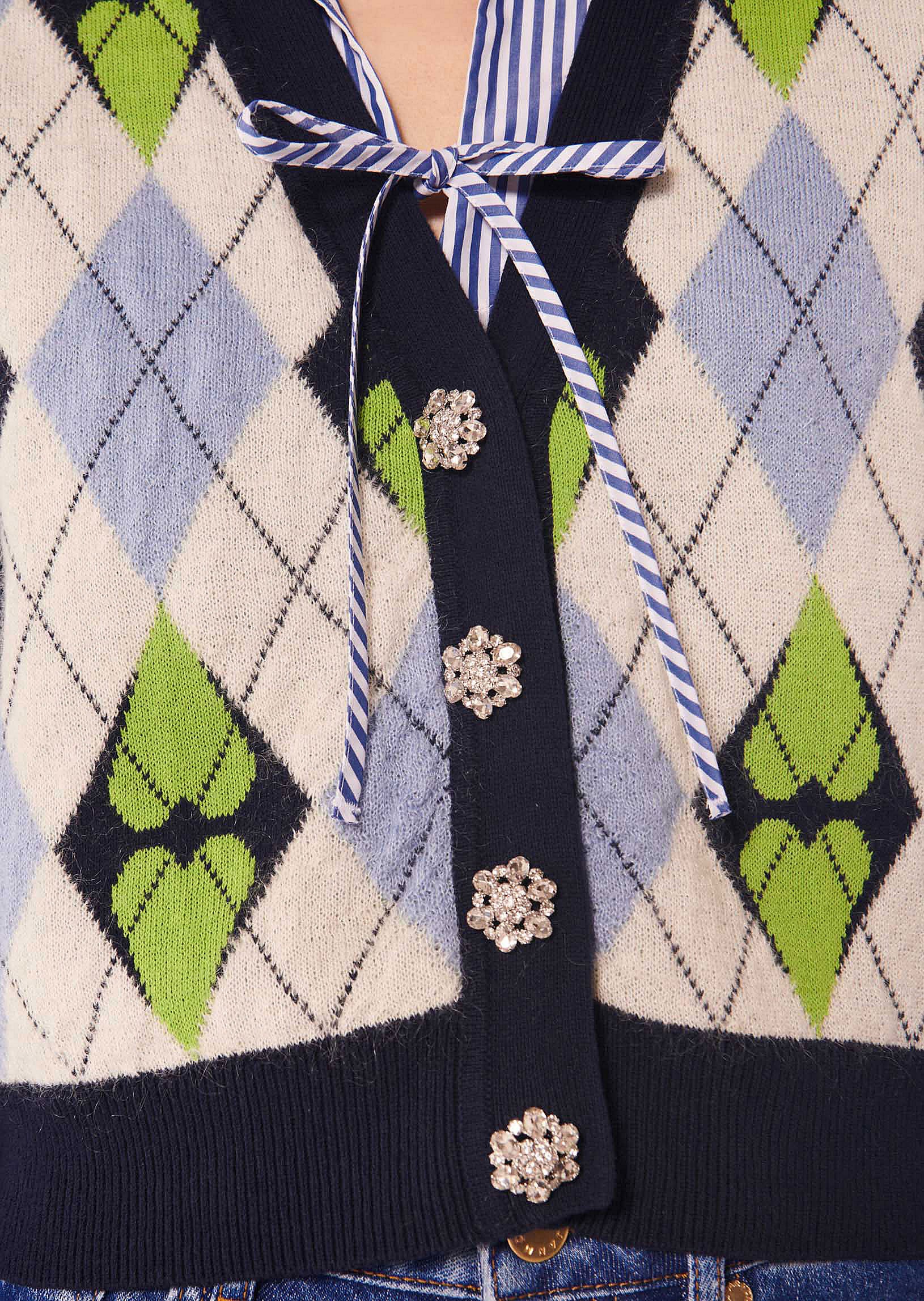 Gilet Georges bleu en coton et mohair Faume - seconde main