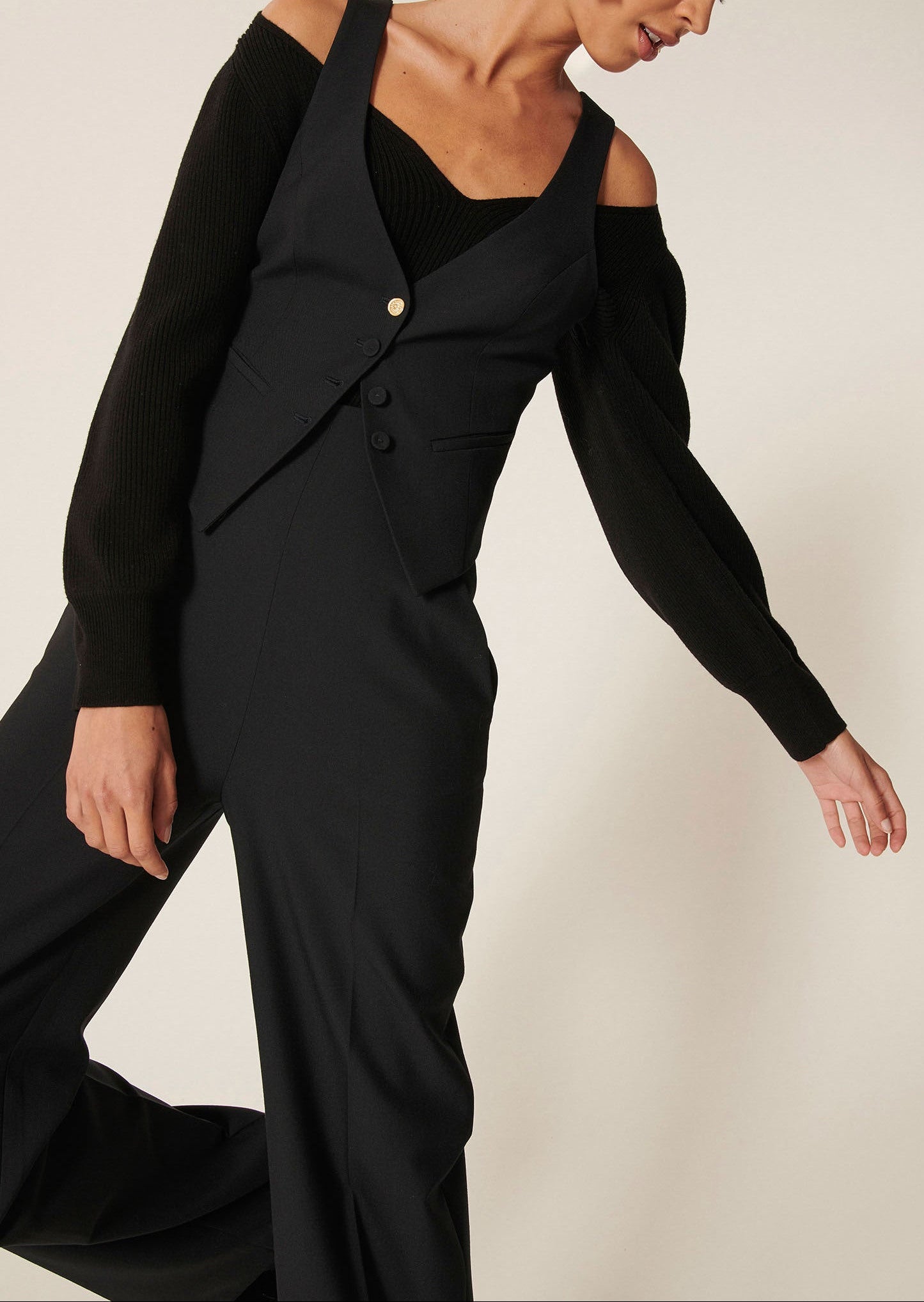 Gilet d'homme Gianna noir en toile tailleur Faume - seconde main