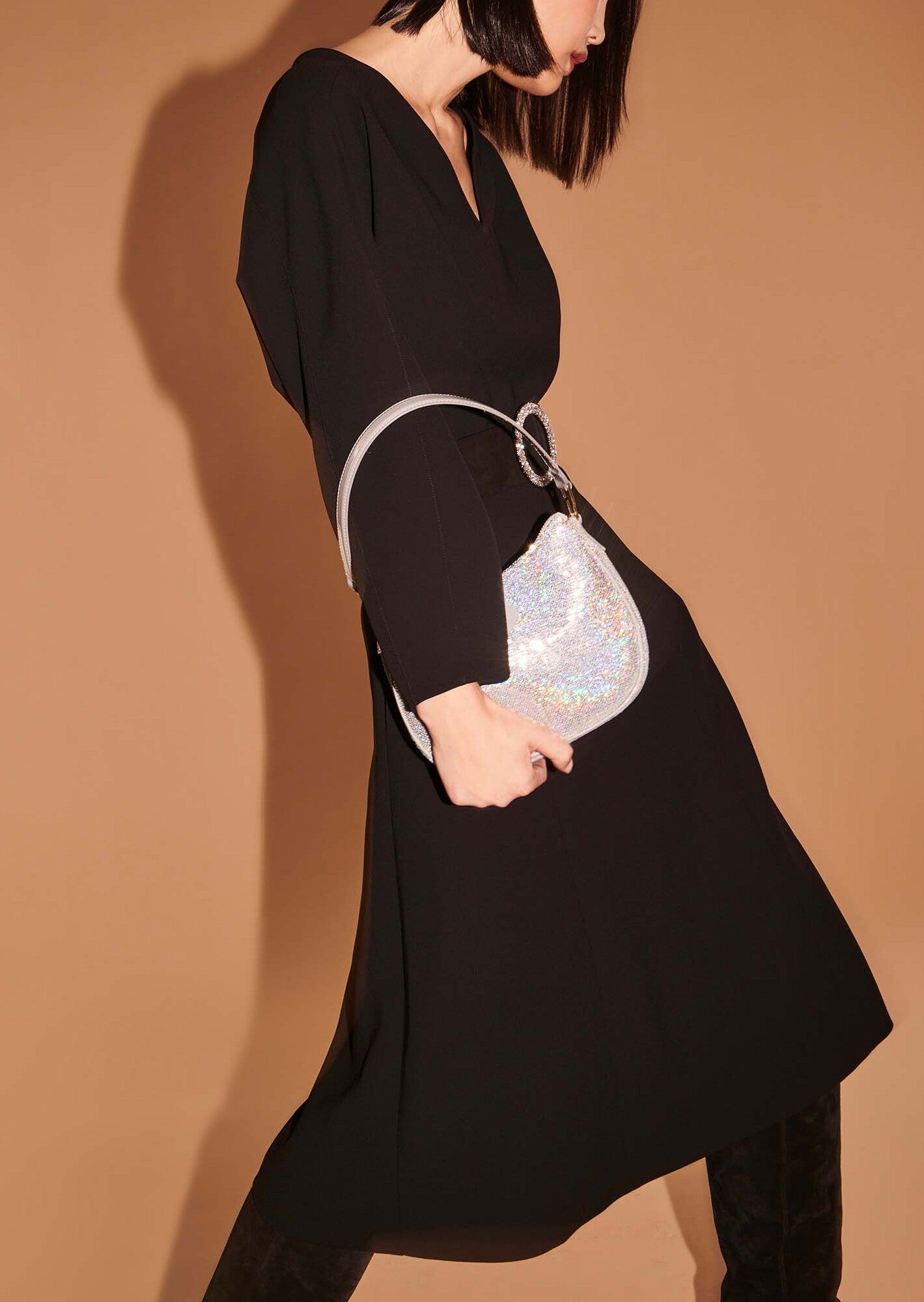 Robe Rexie noire en crêpe Faume - seconde main