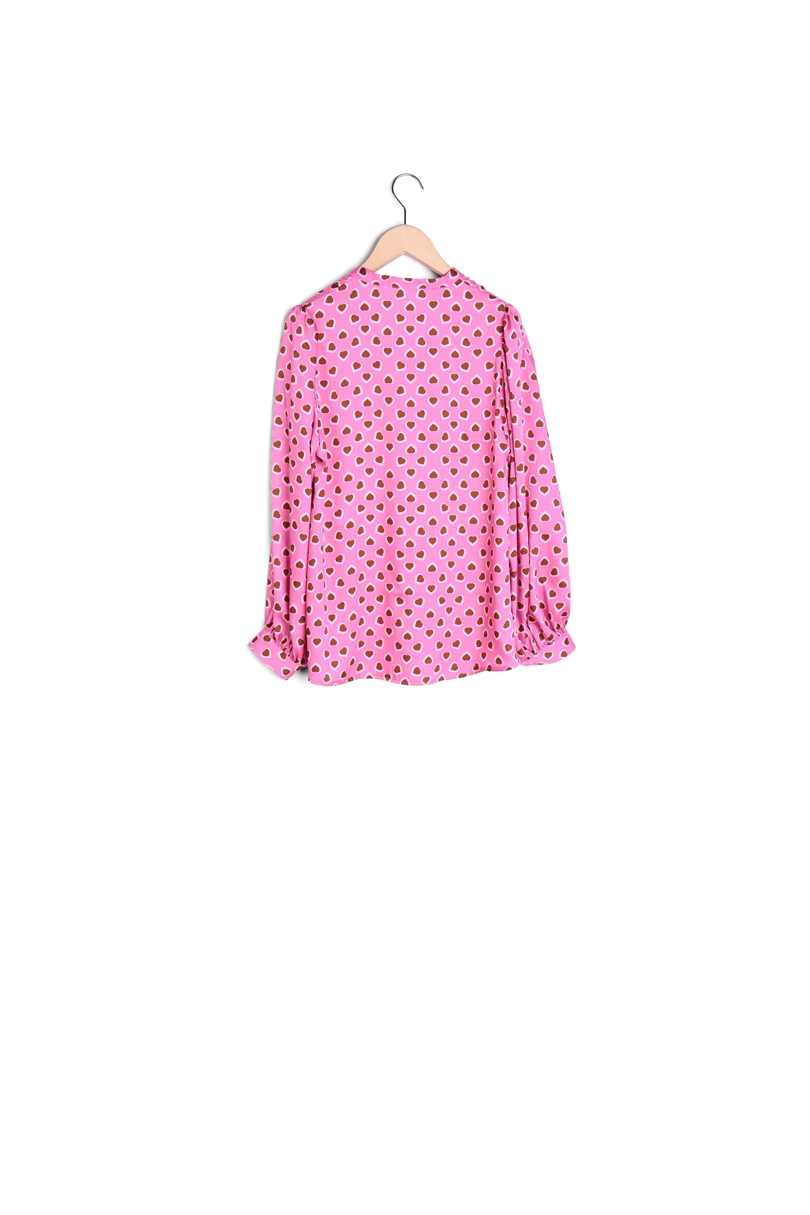 Chemise Claire rose imprimé coeurs Faume - seconde main