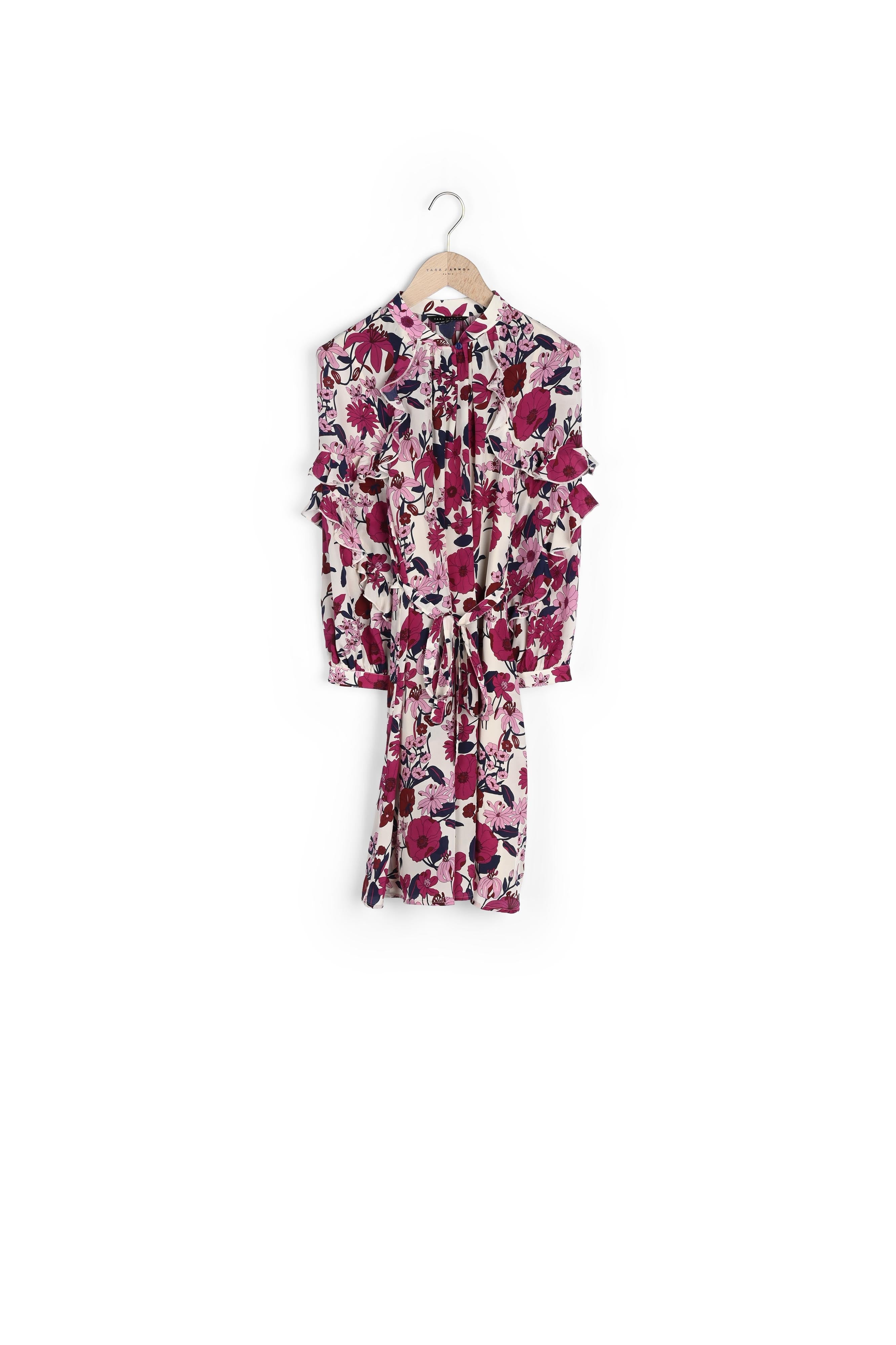 Robe rouge motif fleuri Faume - seconde main