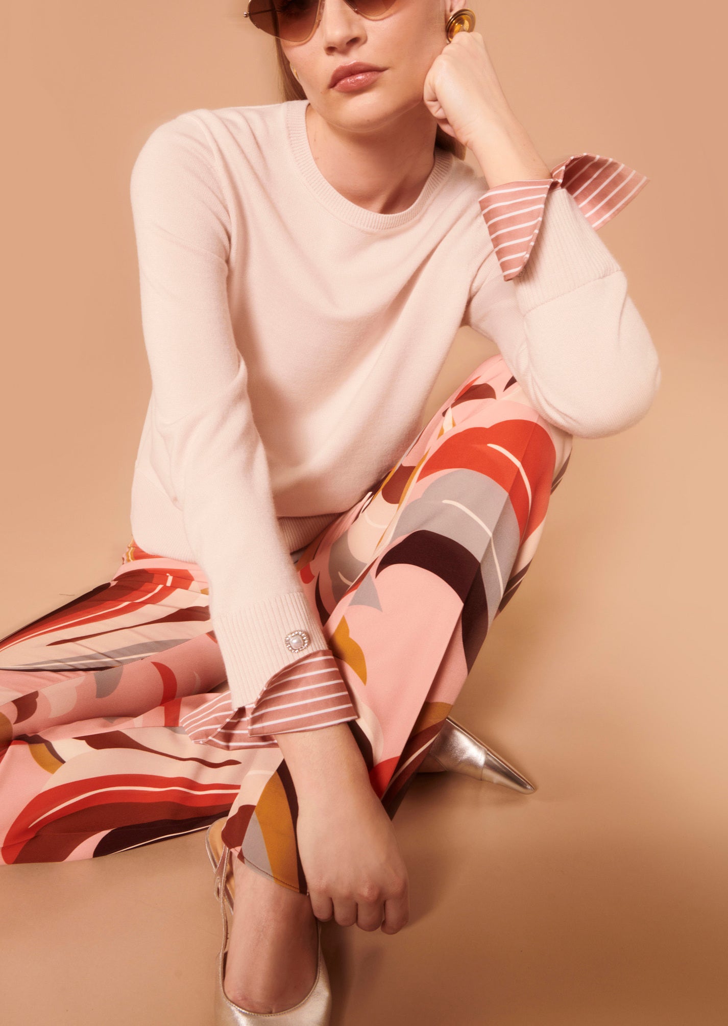 Pull Pazuma rose pâle en laine Faume - seconde main