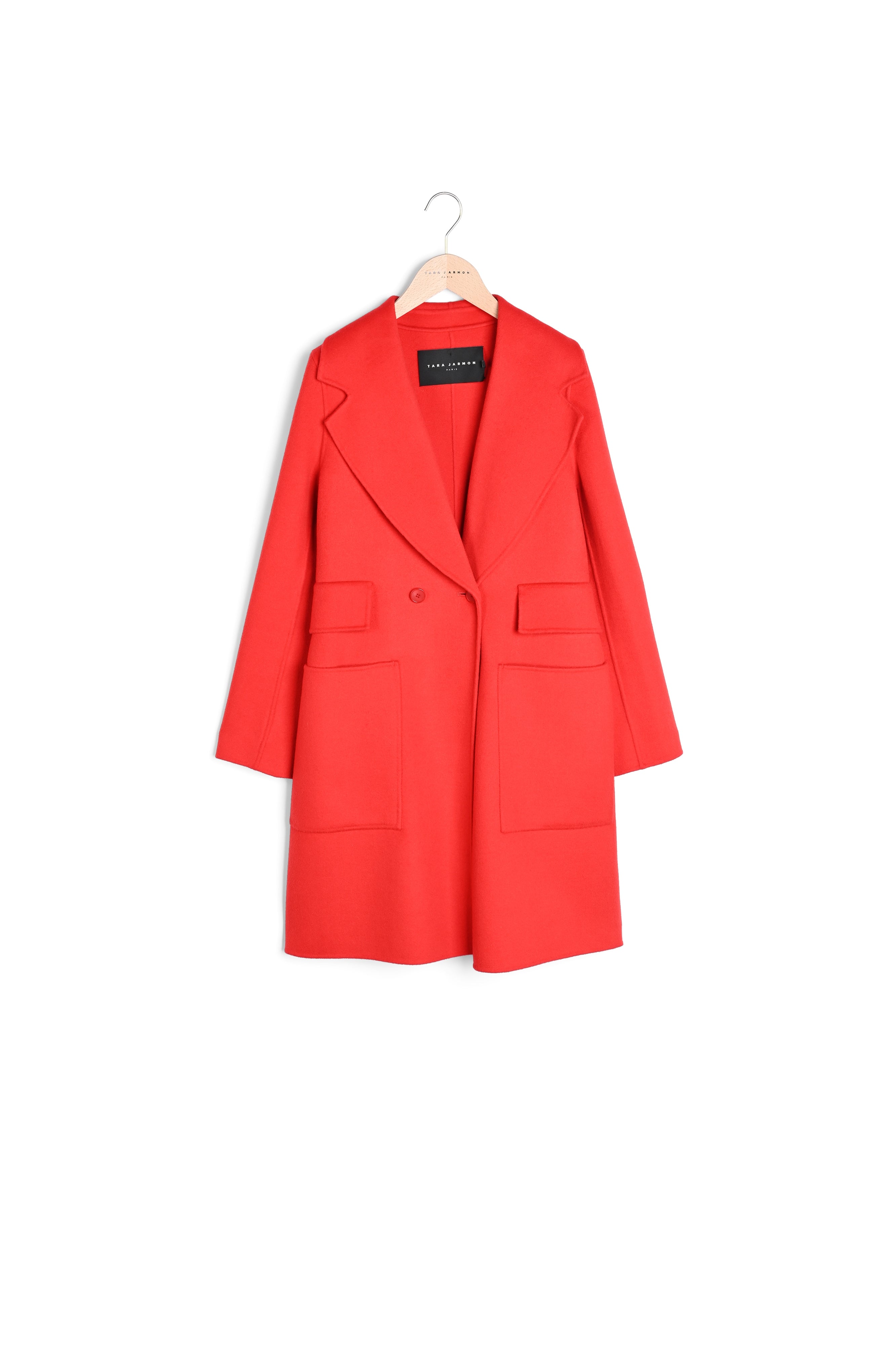 Manteau Masha double face coquelicot en laine Faume - seconde main