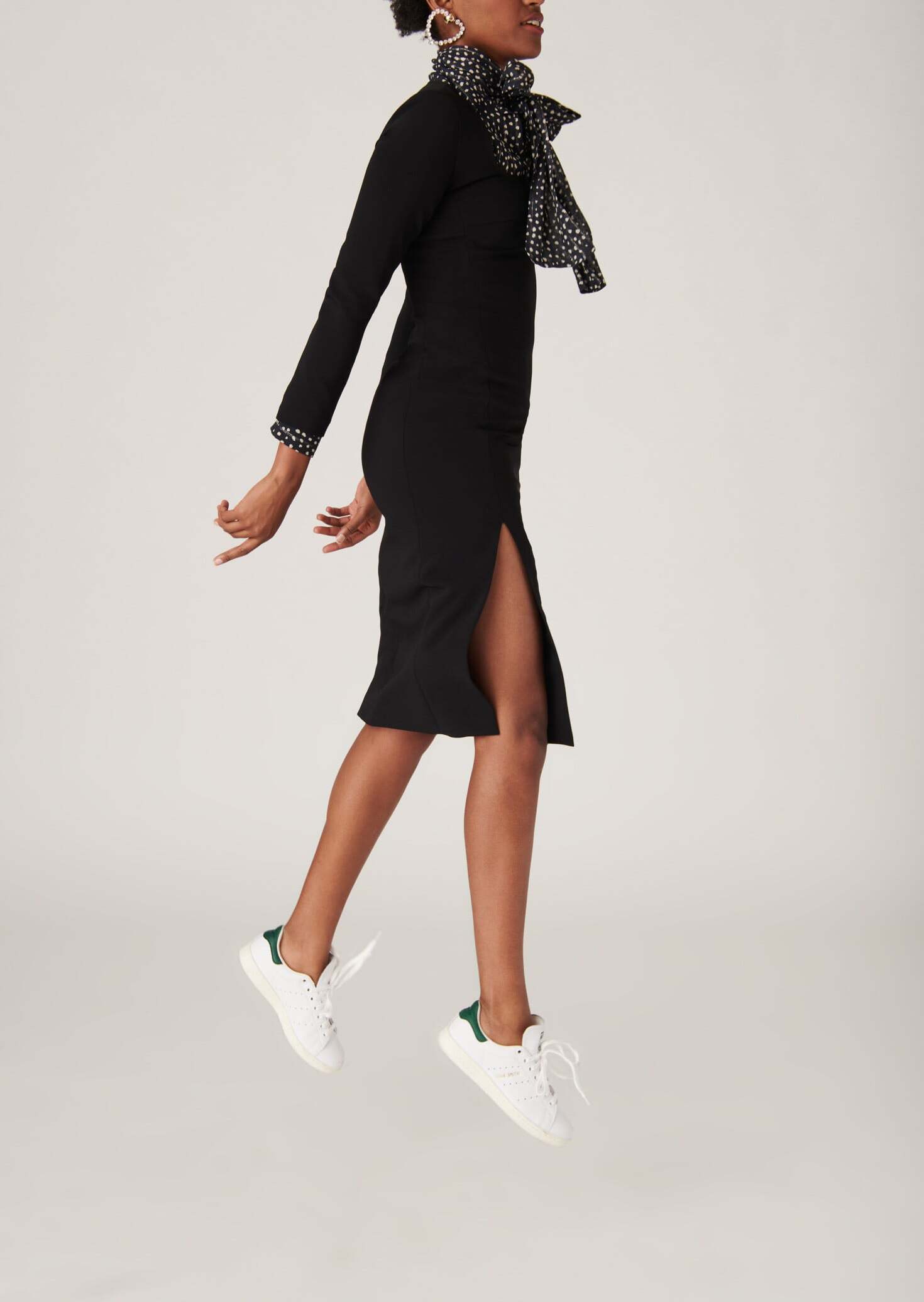 Robe midi Ringo en tailleur stretch noire Faume - seconde main