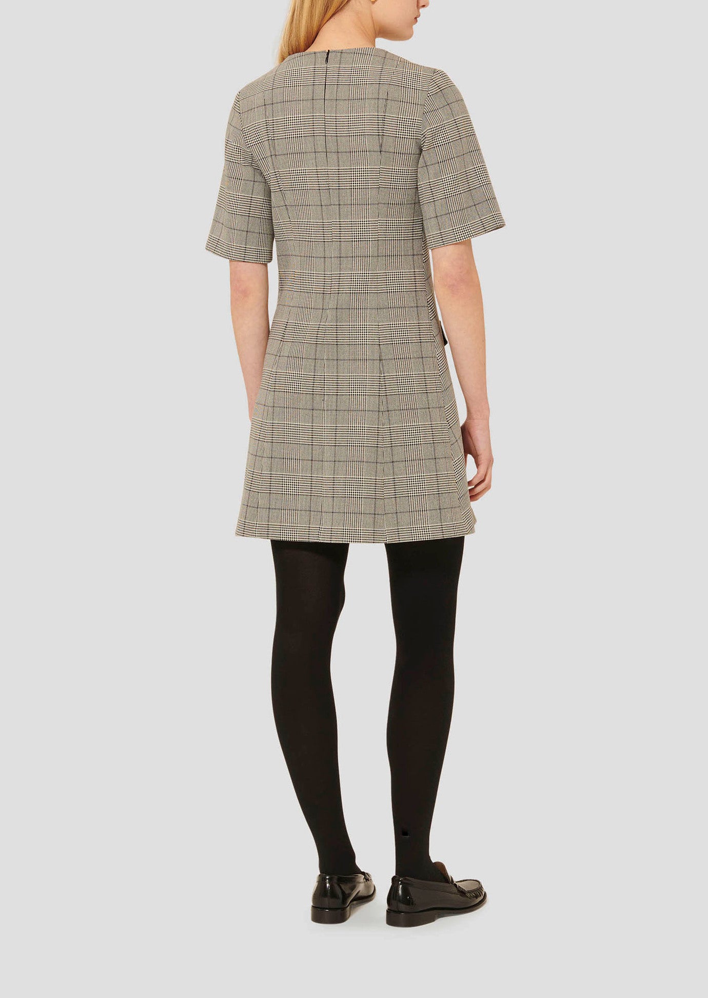 Robe grise au motif prince de galles Riyu Faume - seconde main