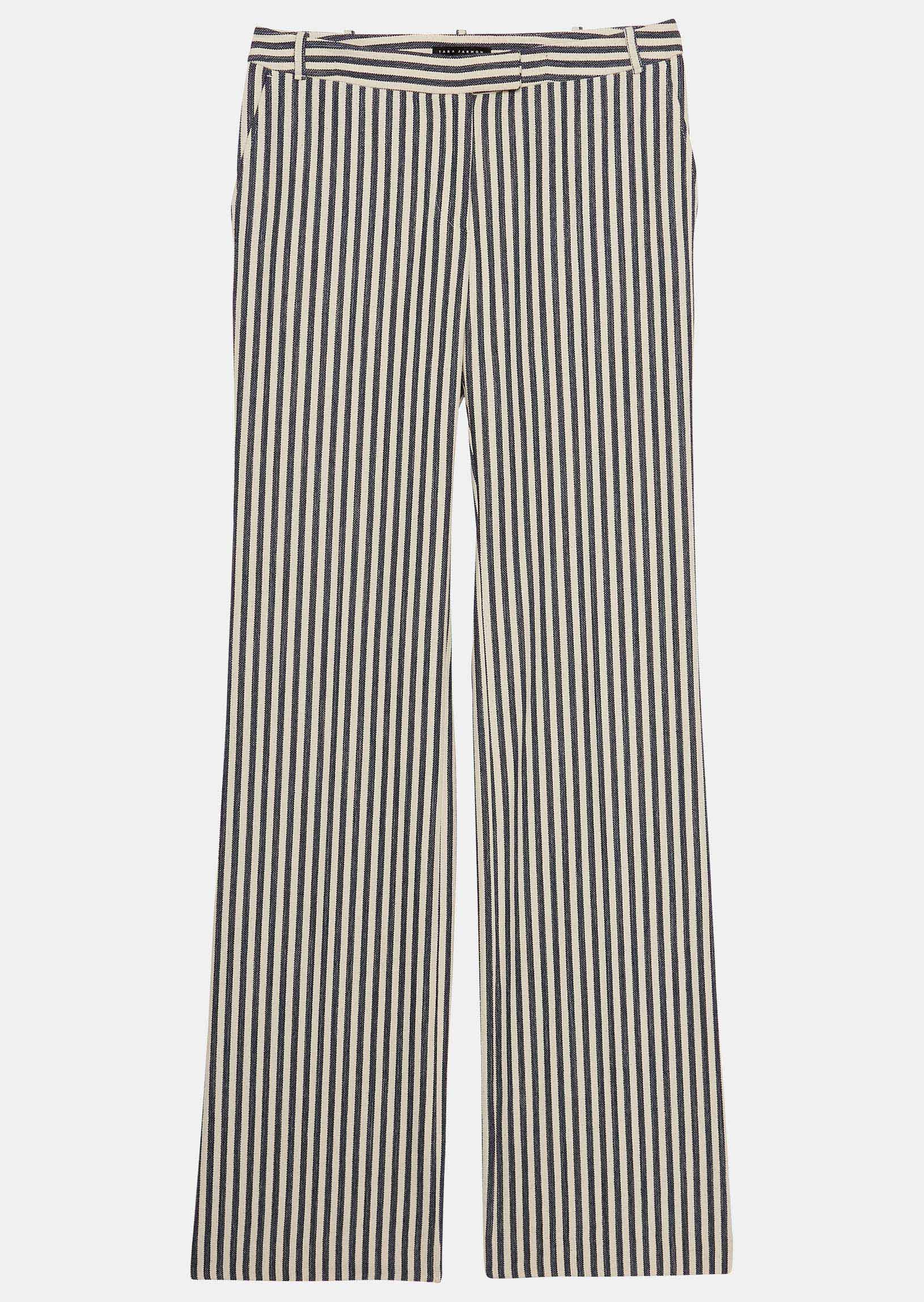 Pantalon Patti écru rayé en coton Faume - seconde main