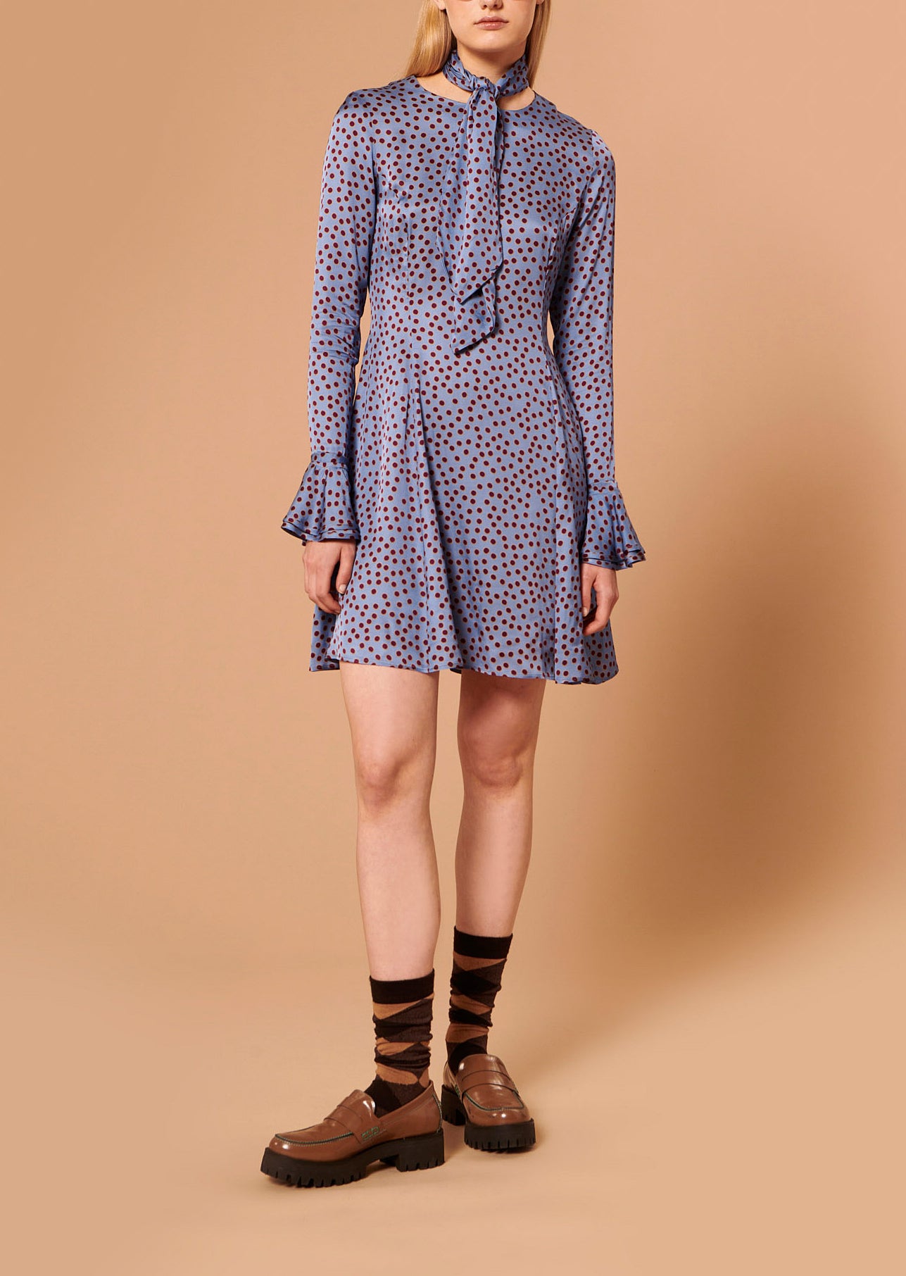 Robe Rael bleue imprimé à pois Faume - seconde main