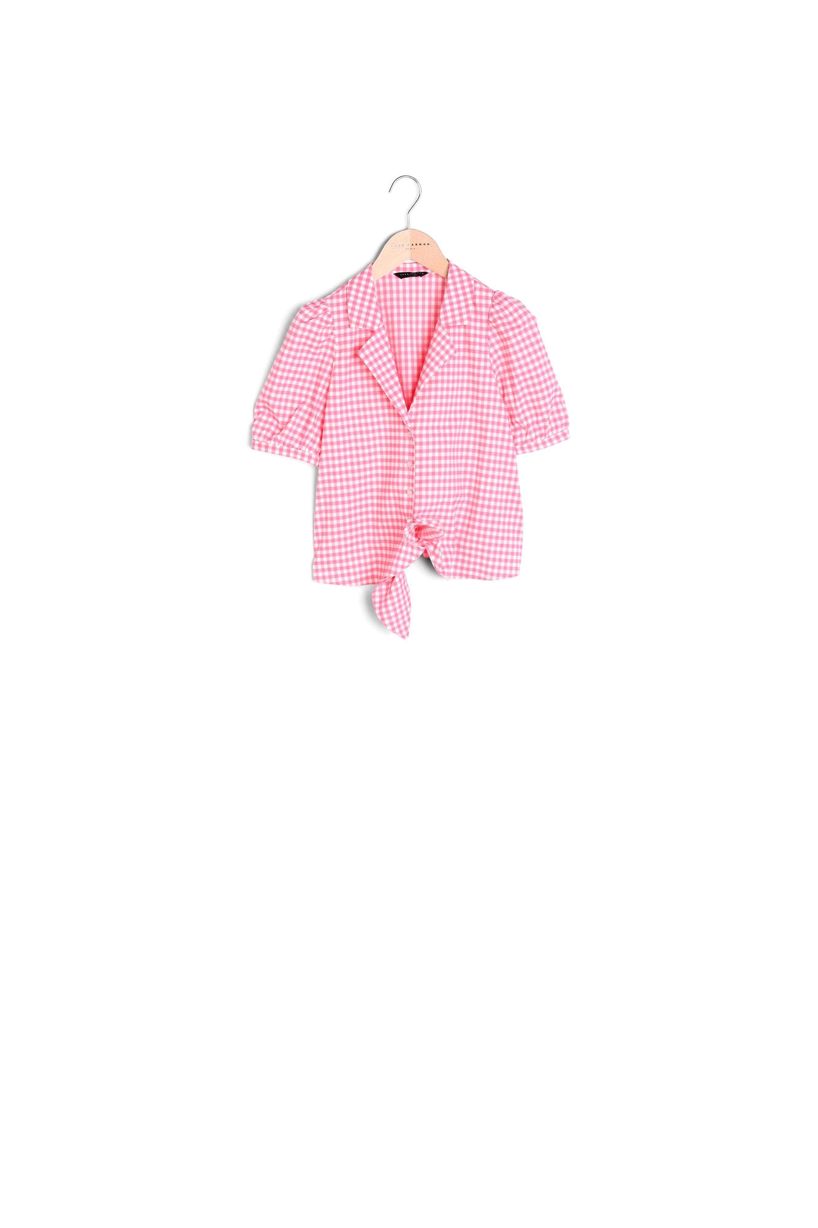 Top Toma rose en vichy de coton Faume - seconde main