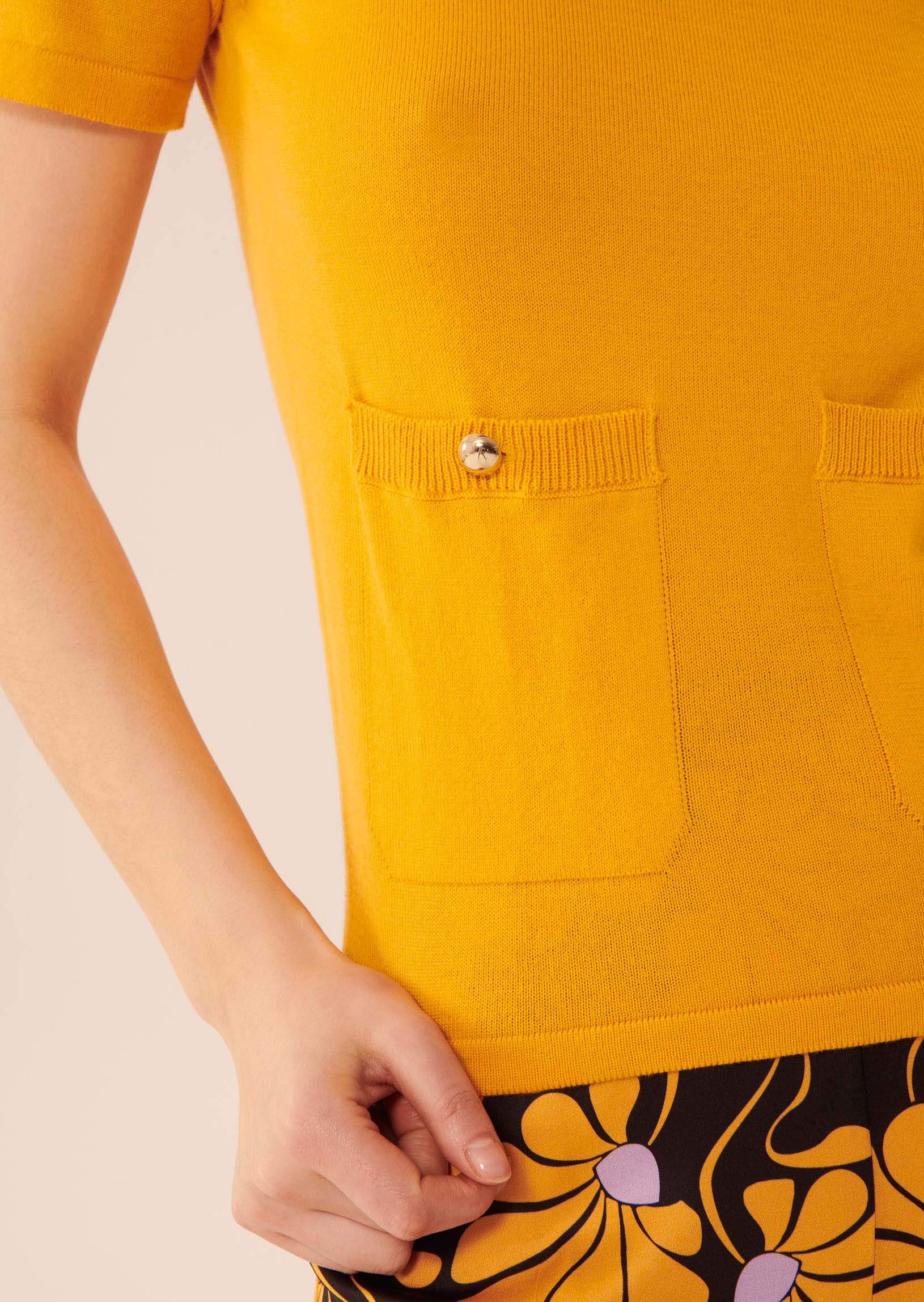 Pull Ponna jaune en coton fin Faume - seconde main