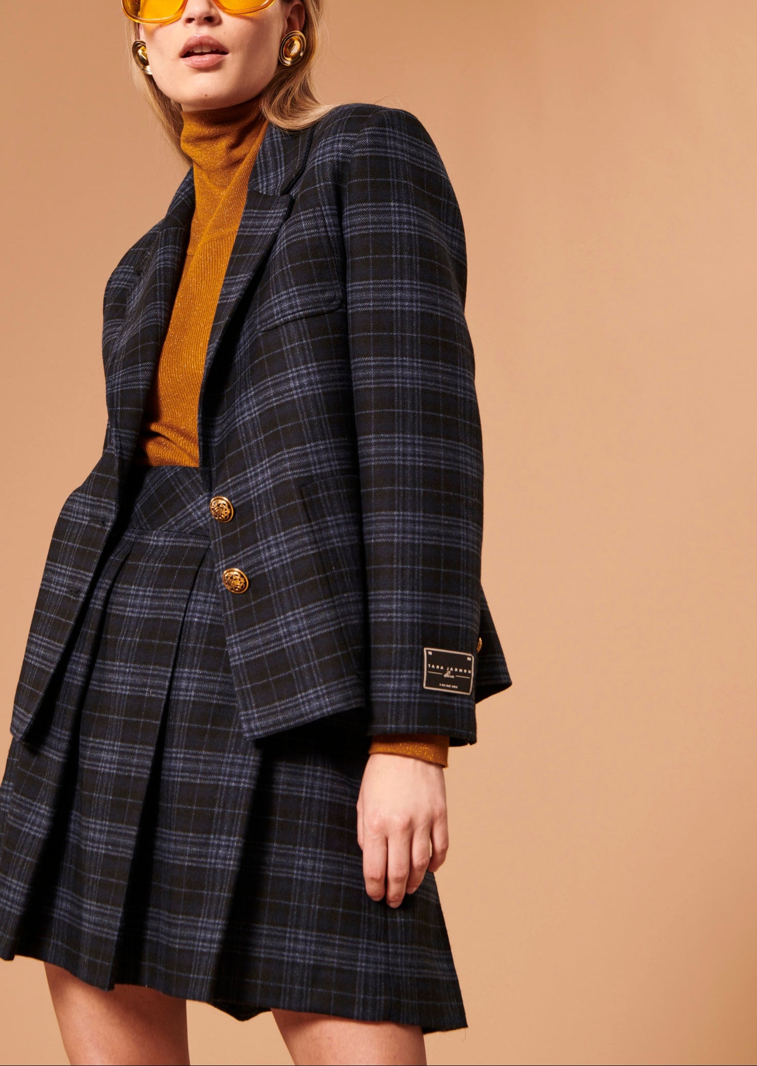 Veste Valy bleu nuit en tartan Faume - seconde main