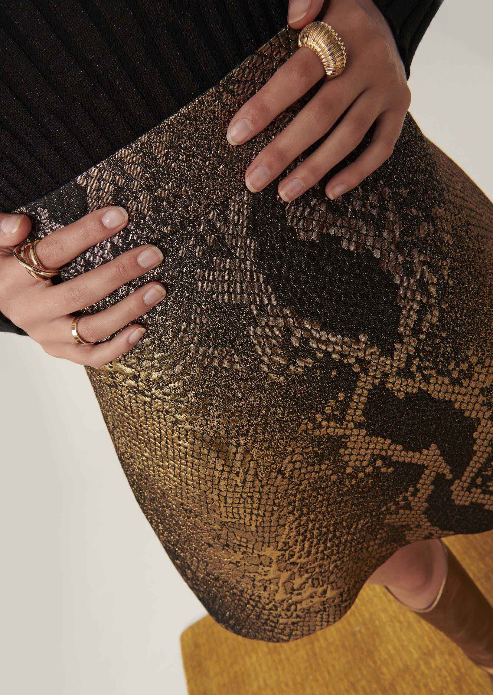 Jupe Jaina or jacquard reptile Faume - seconde main