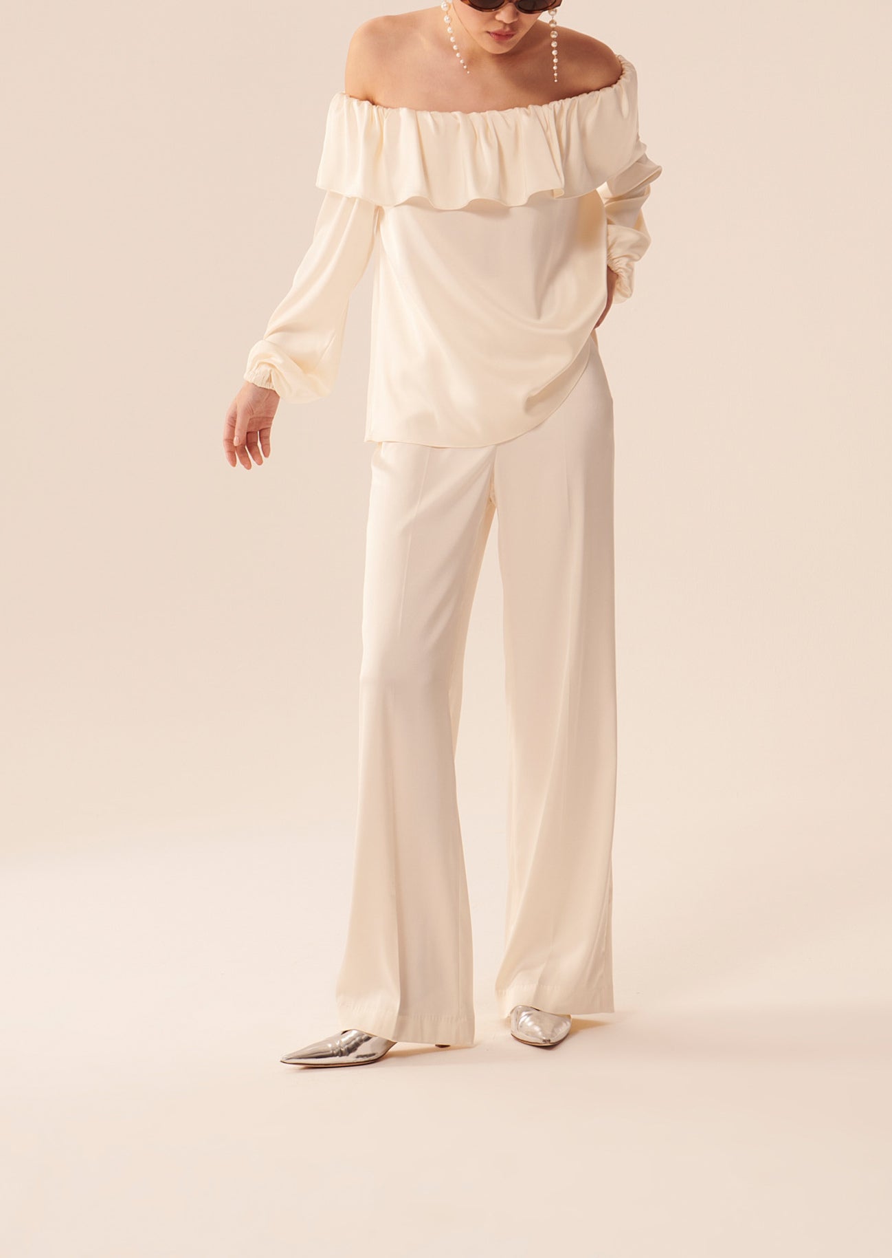 Top Tristan écru en satin Faume - seconde main