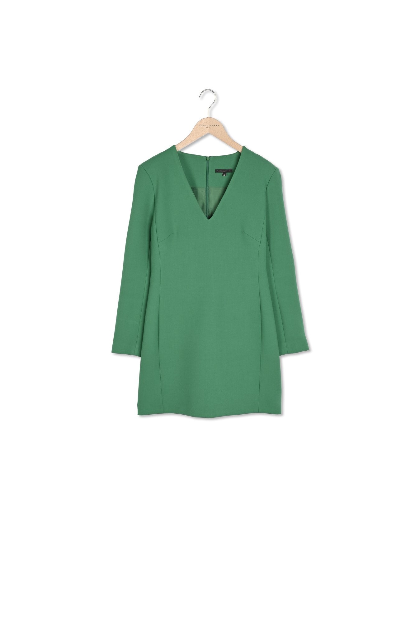 Robe Rajani menthe col V en toile double Faume - seconde main