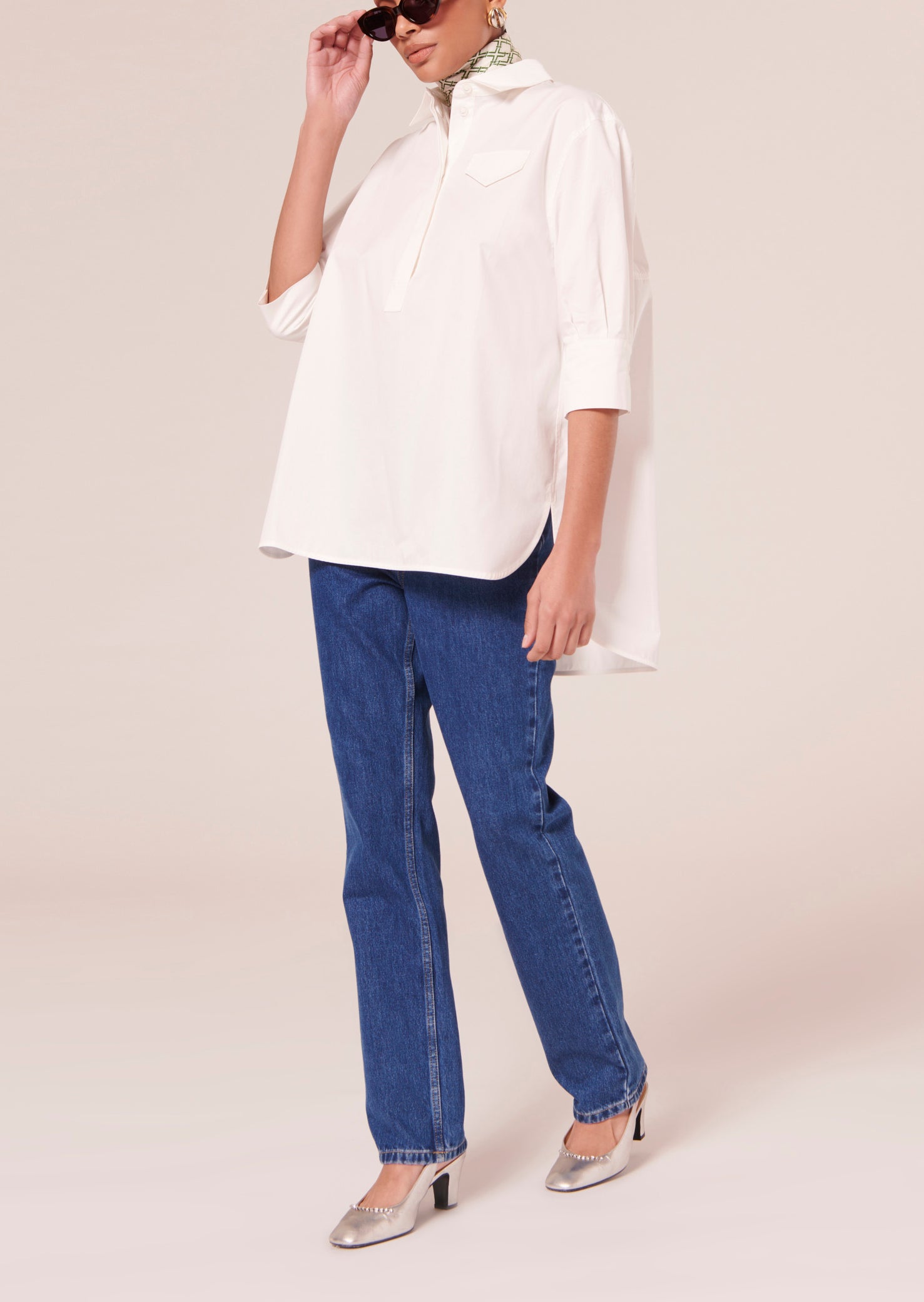 Top Tallulah blanc en popeline Faume - seconde main