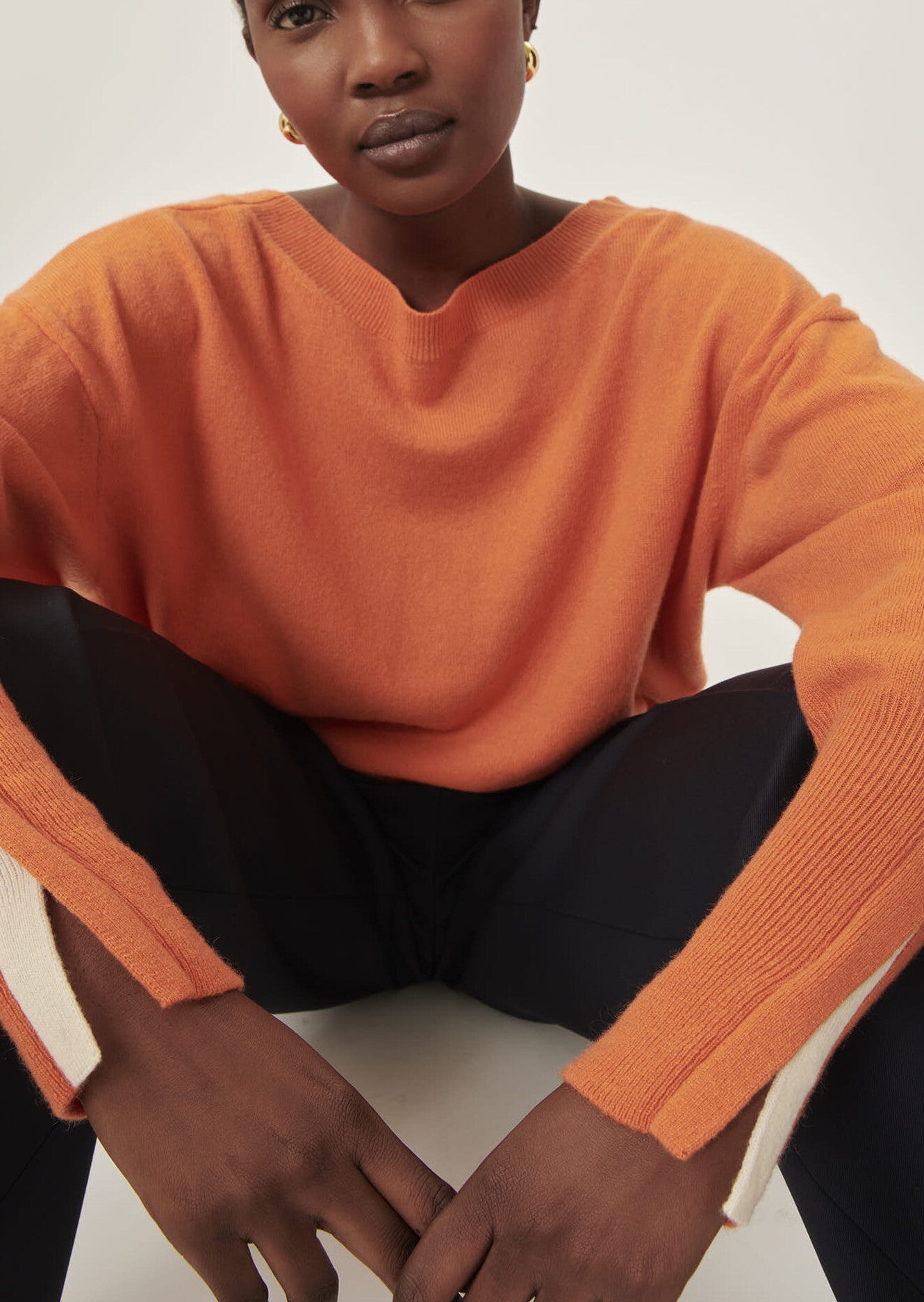 Pull Pappardelle orange en cachemire Faume - seconde main