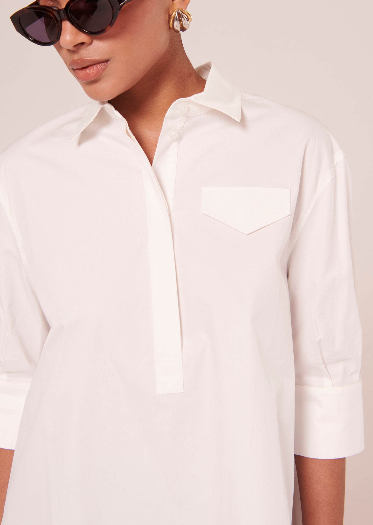 Top Tallulah blanc en popeline Faume - seconde main