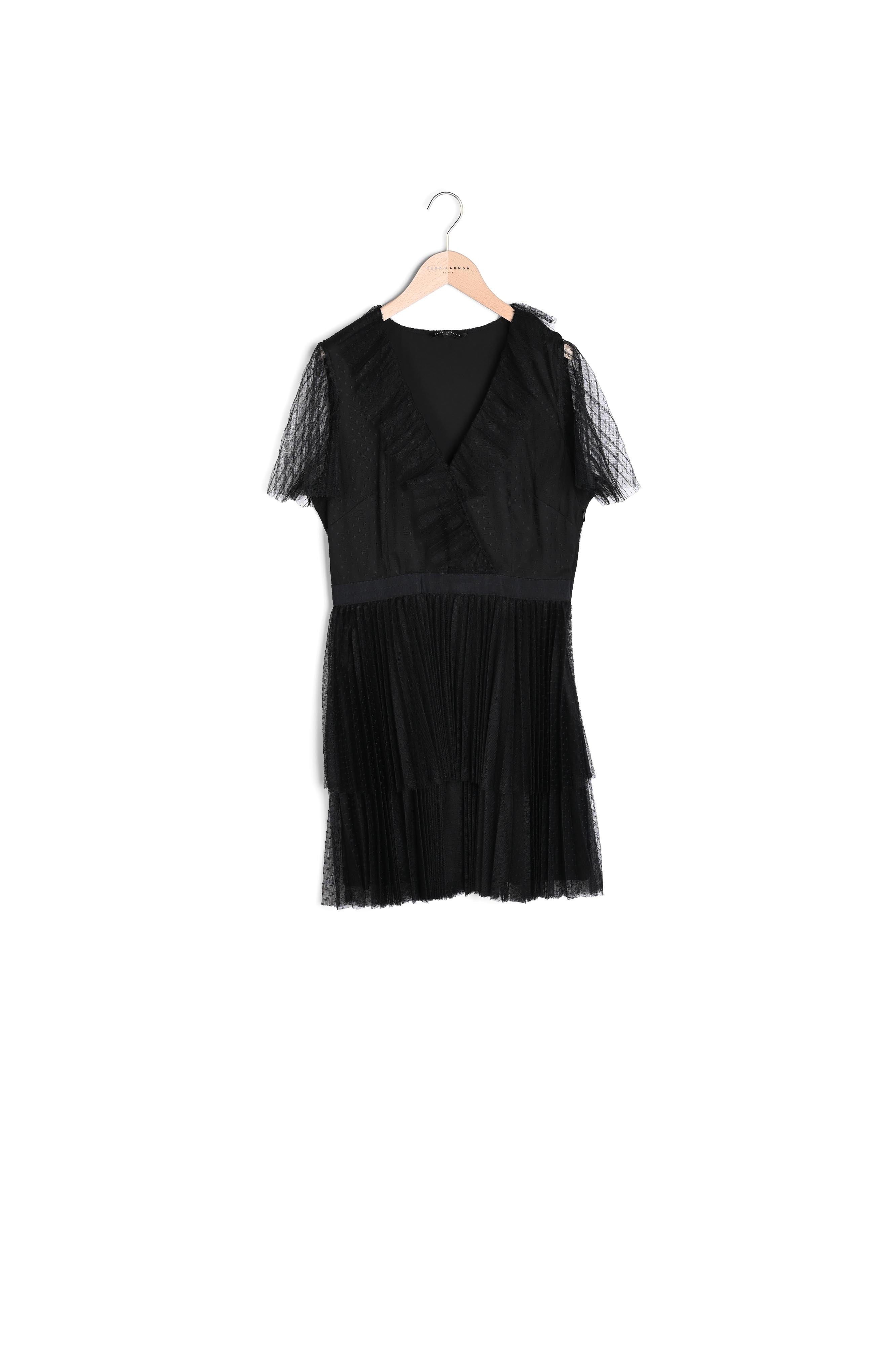 Robe noire en tulle plumetis Faume - seconde main