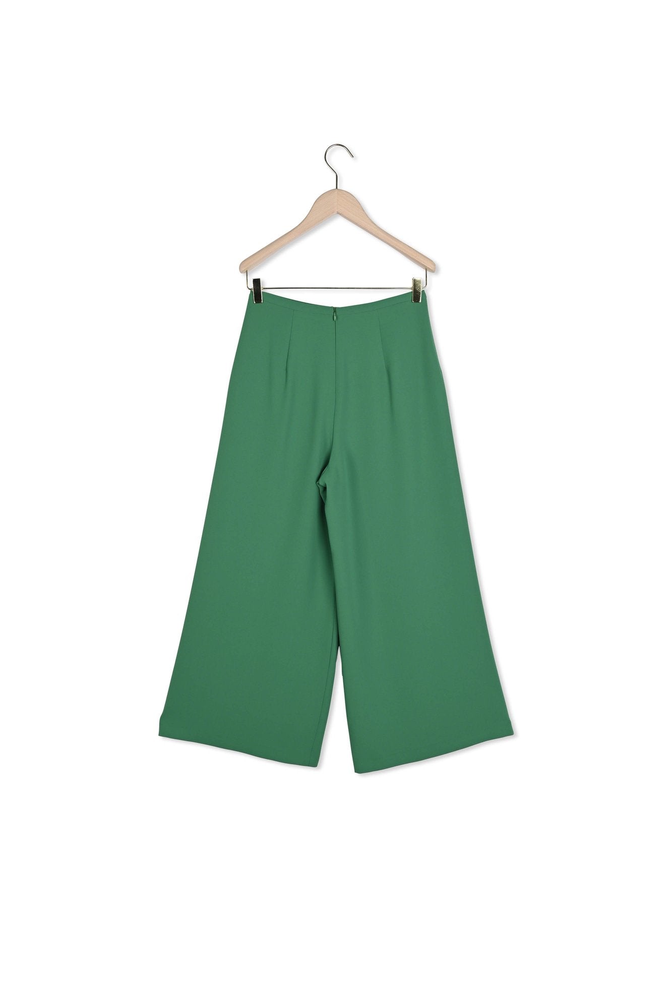 Pantalon Prunelle vert en crêpe Faume - seconde main