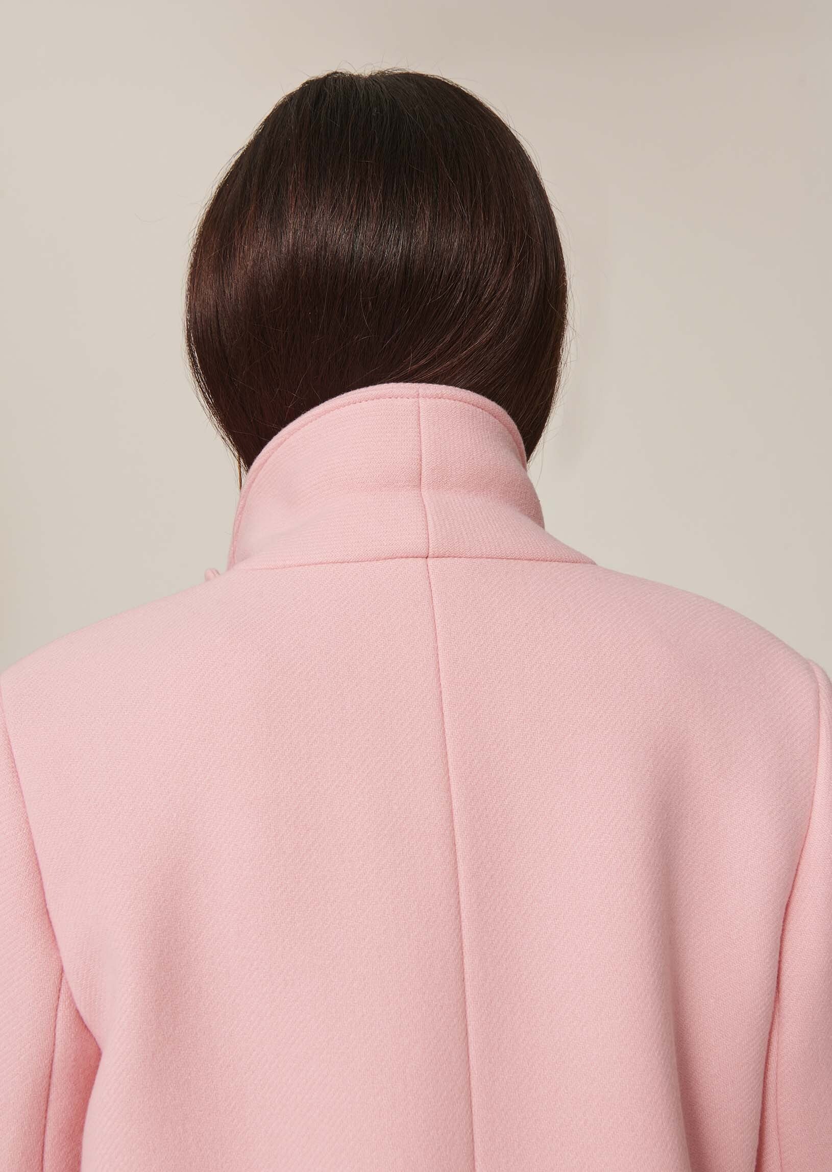 Manteau Mariana rose pâle en drap caban Faume - seconde main