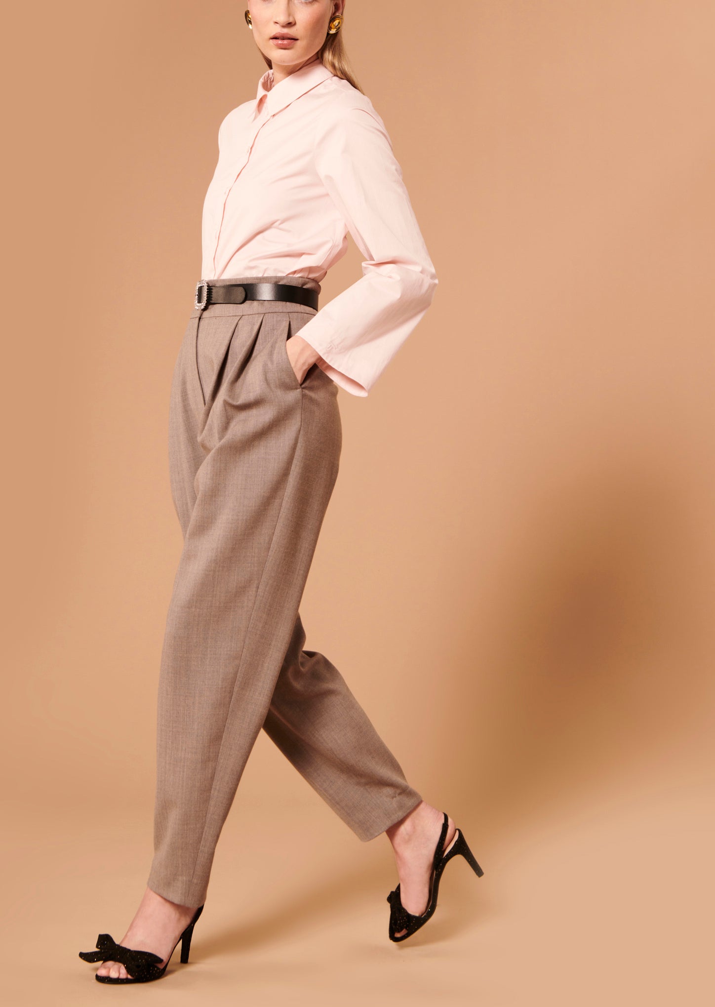 Pantalon Philadelphia beige en flanelle Faume - seconde main