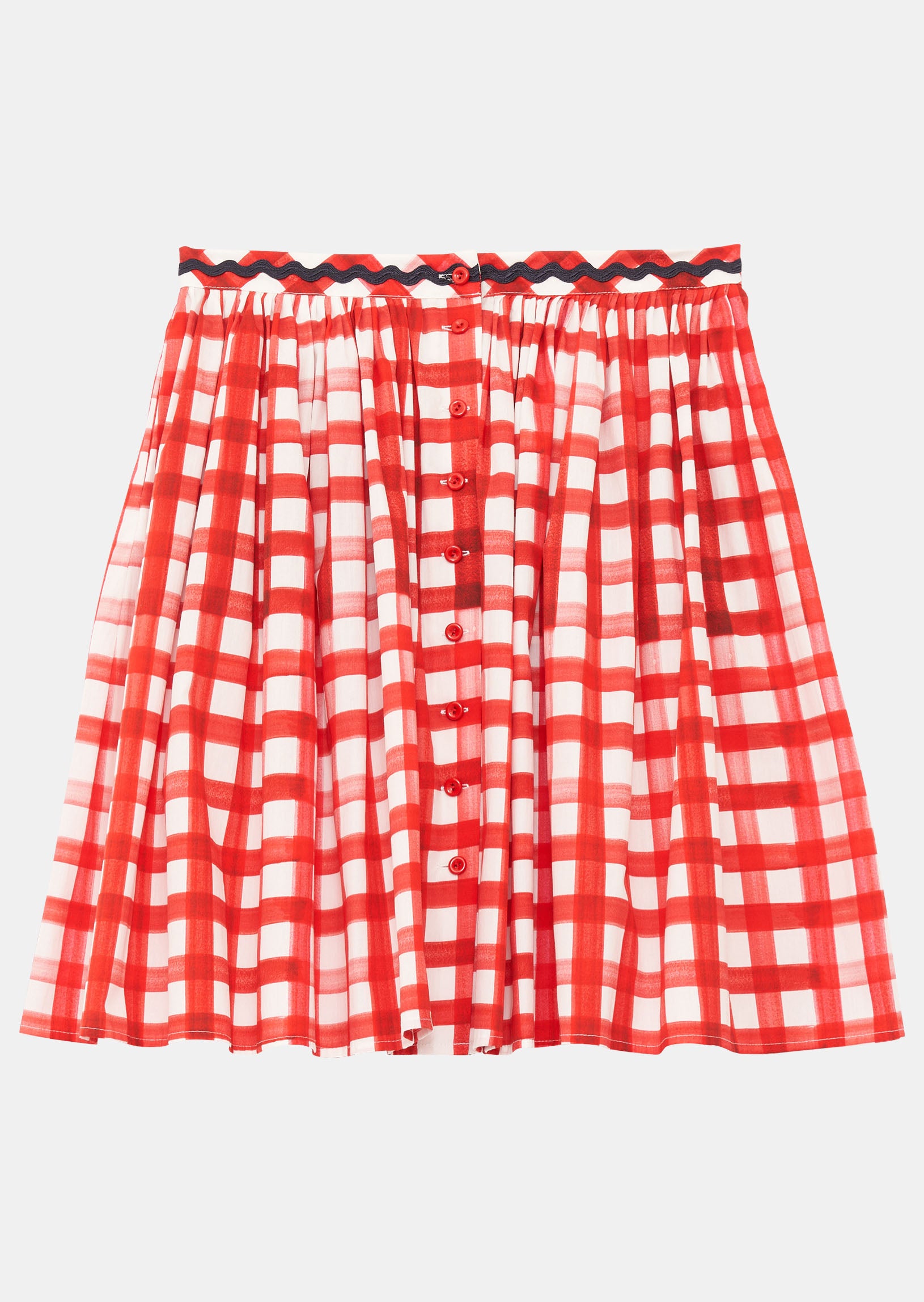 Jupe Joilita vichy rouge en popeline Faume - seconde main