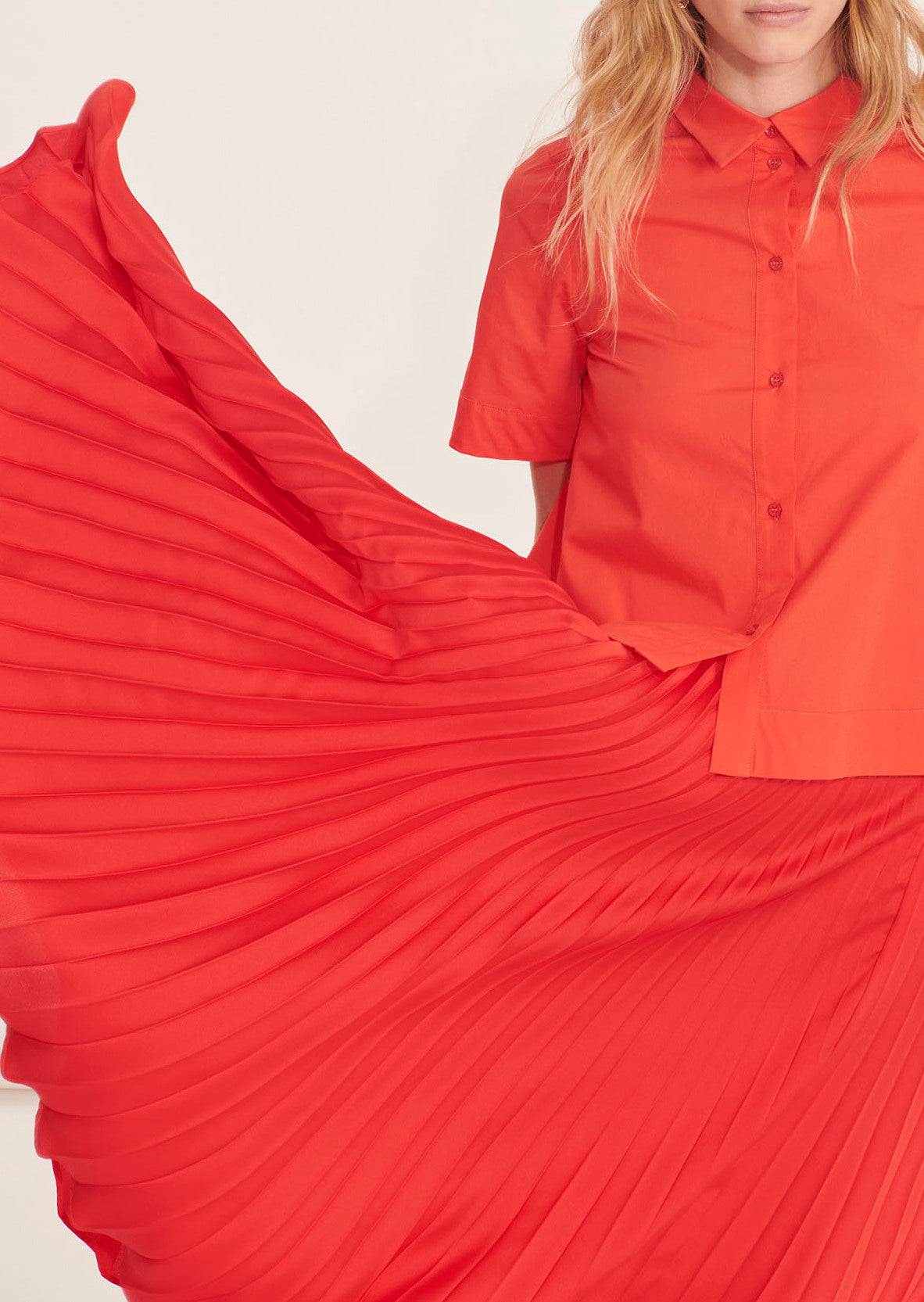 Chemise Cammie rouge en popeline Faume - seconde main