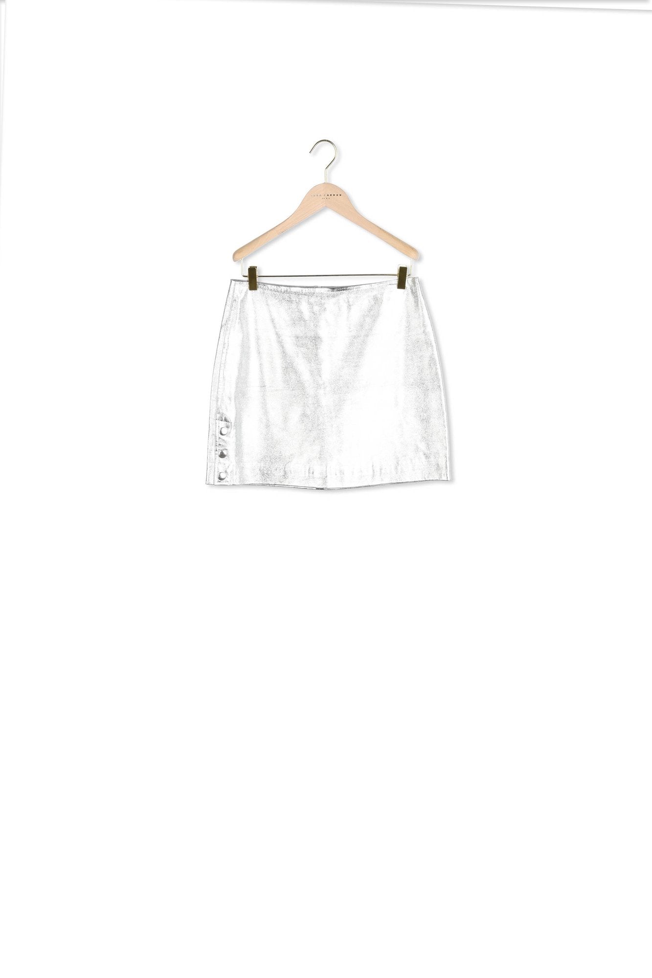 Jupe Judye argentée en cuir Faume - seconde main